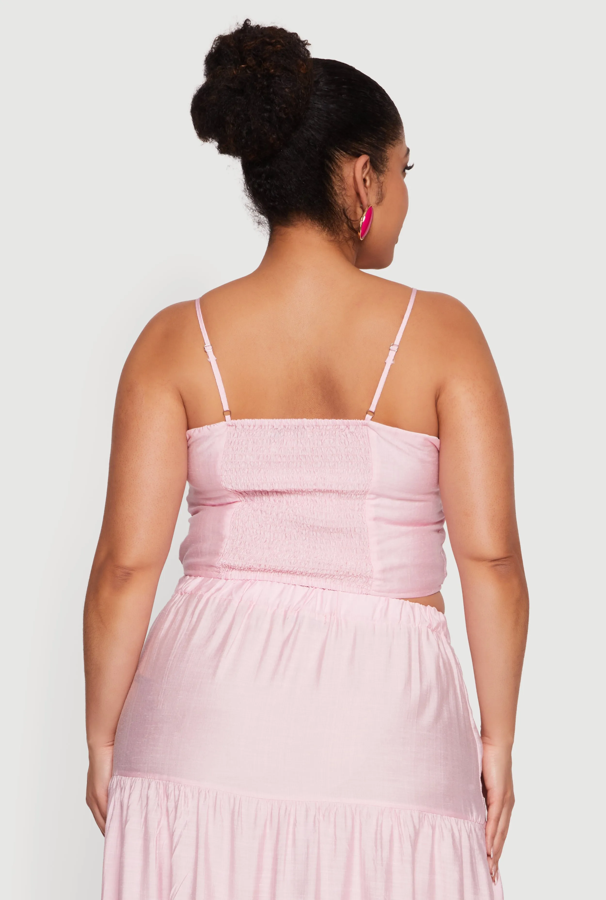 Plus Size Smocked Back Sweetheart Crop Top sold by Rainbow product image thumbnail 5