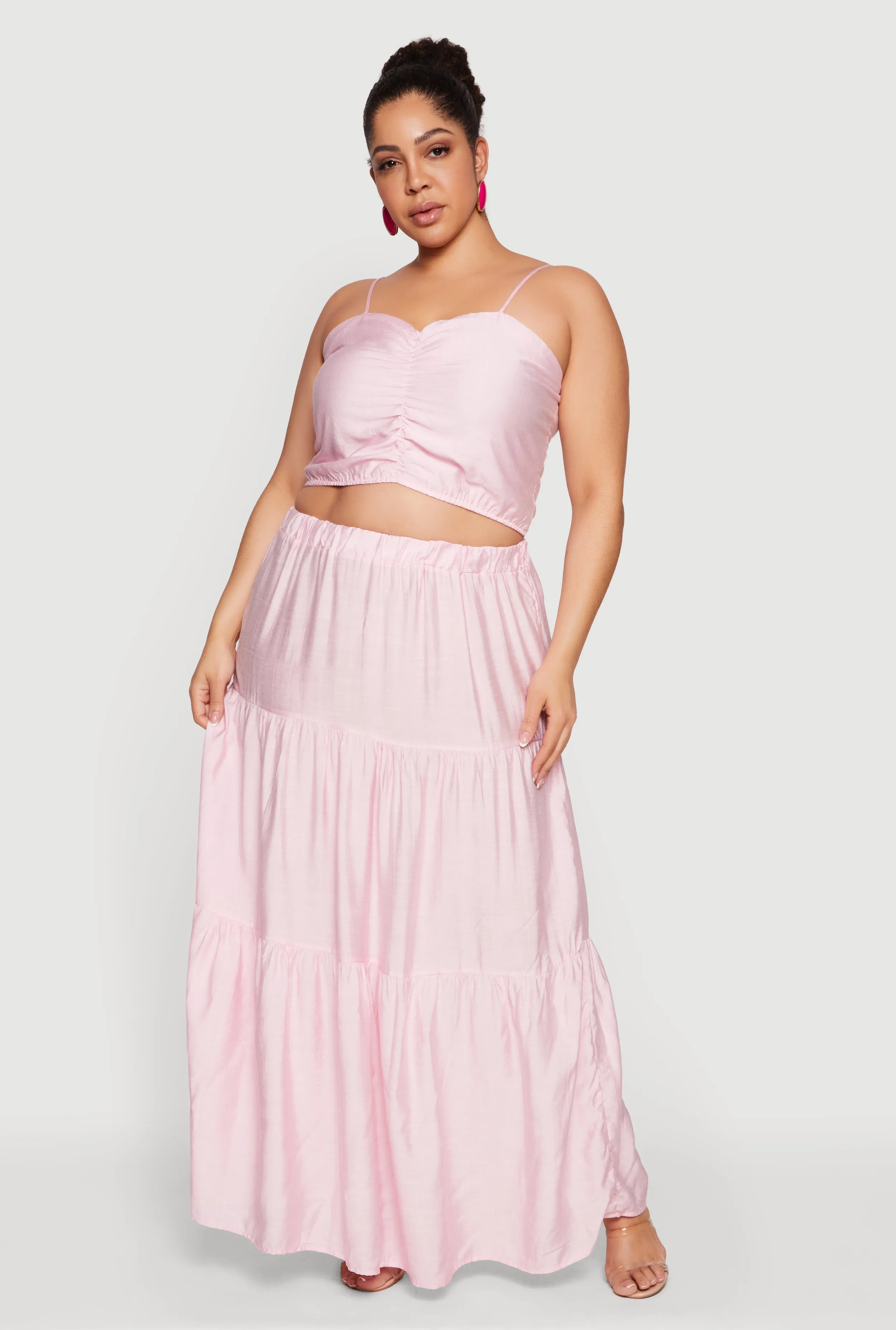 Plus Size Smocked Back Sweetheart Crop Top sold by Rainbow product image thumbnail 2