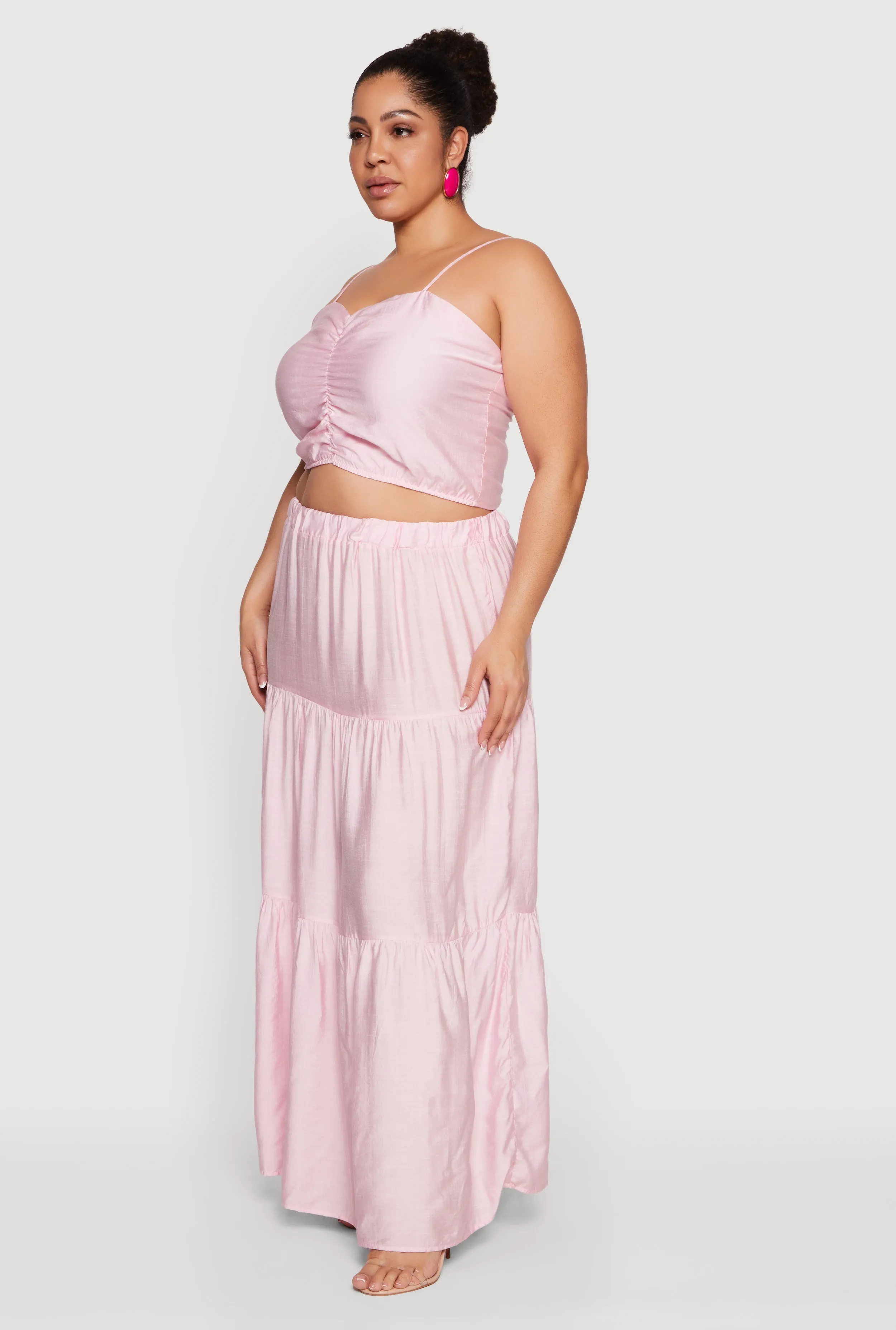 Plus Size Smocked Back Sweetheart Crop Top sold by Rainbow product image thumbnail 3