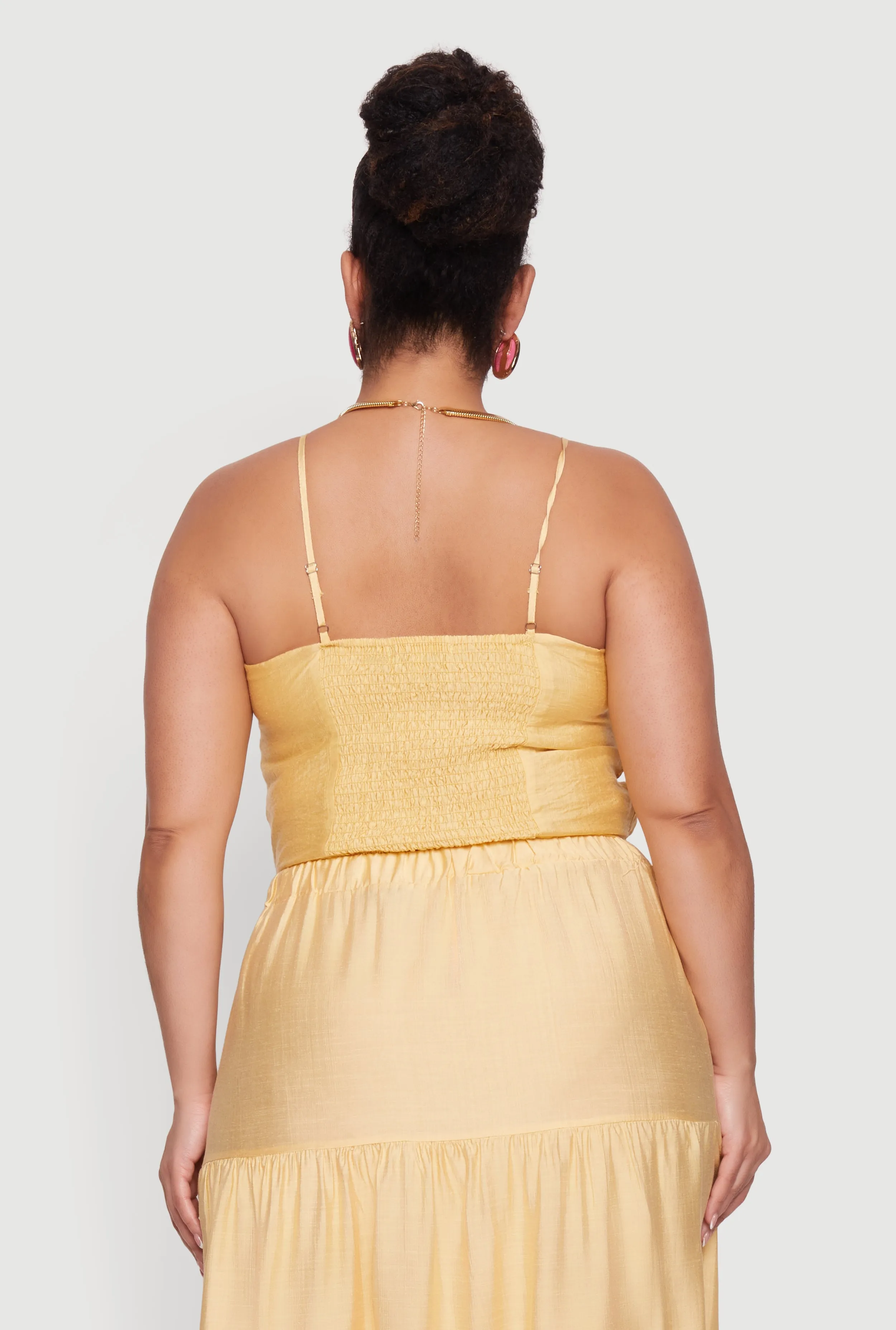 Plus Size Smocked Back Sweetheart Crop Top sold by Rainbow product image thumbnail 5