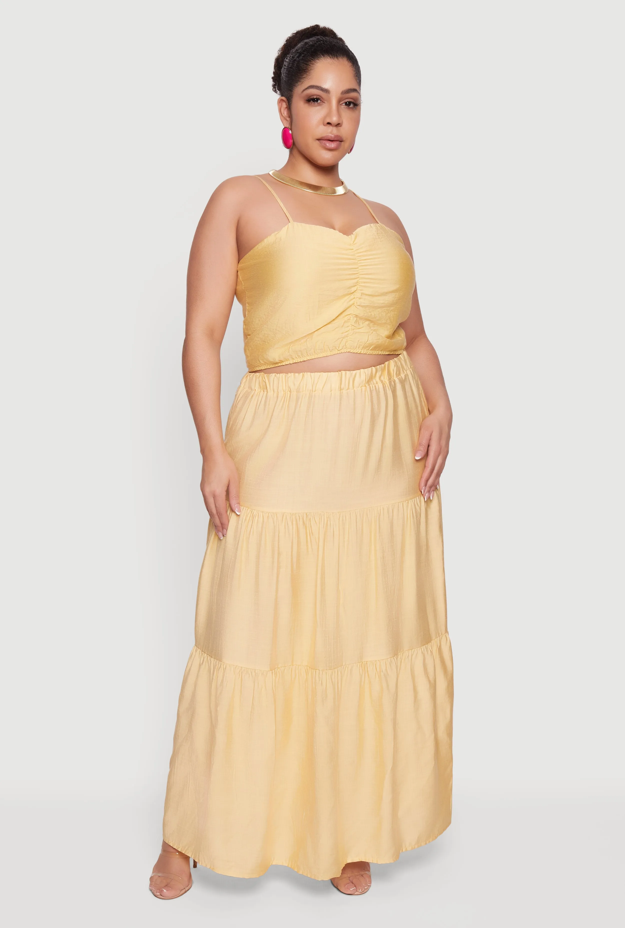 Plus Size Smocked Back Sweetheart Crop Top sold by Rainbow product image thumbnail 2