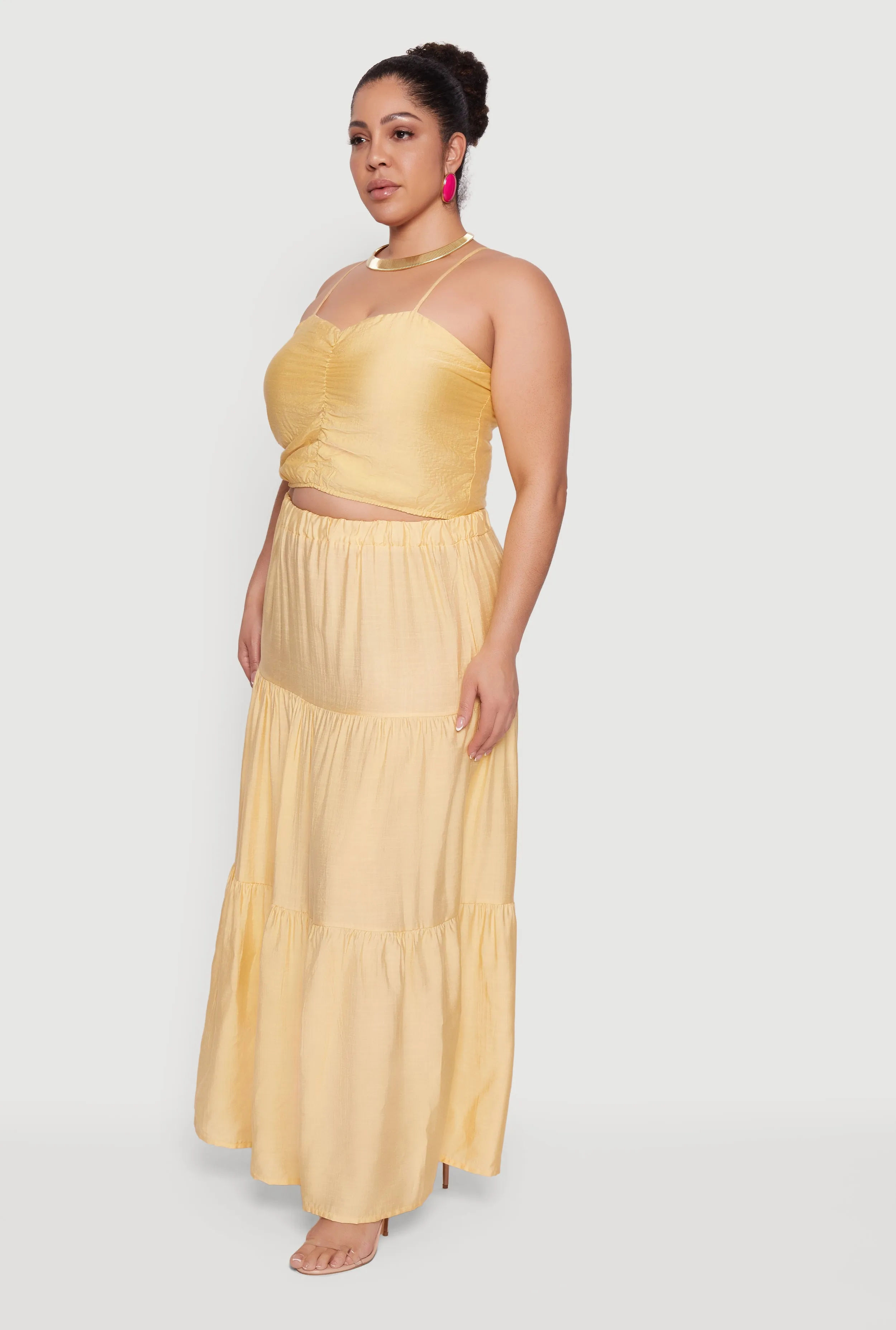 Plus Size Smocked Back Sweetheart Crop Top sold by Rainbow product image thumbnail 3