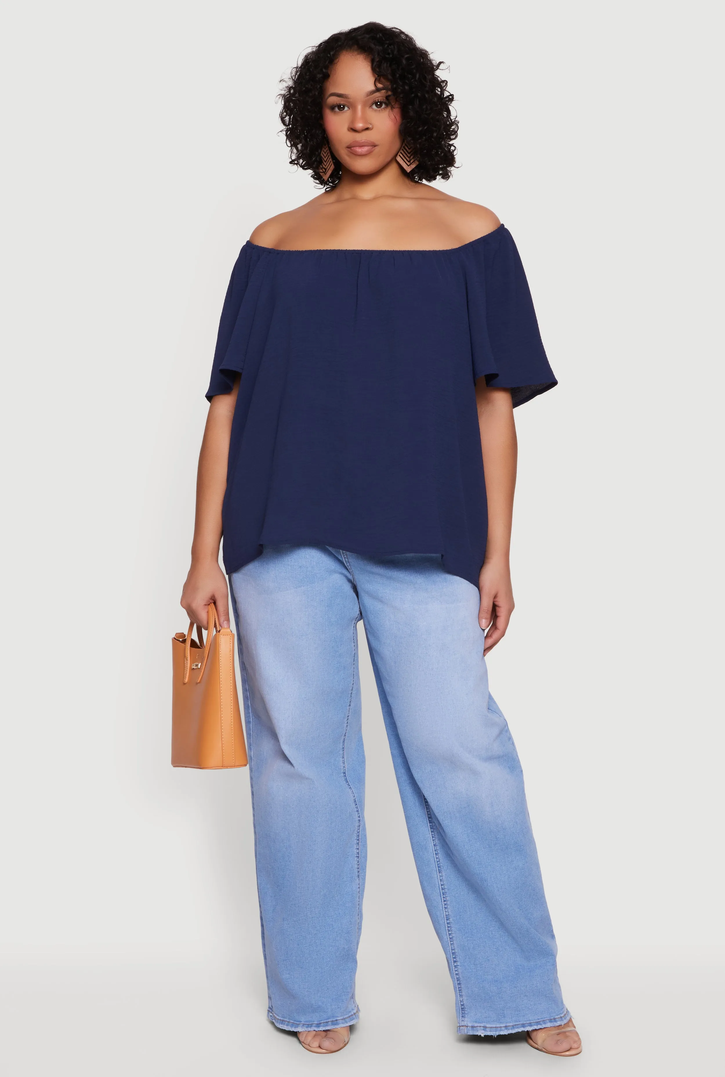 Plus Size Off The Shoulder Crepe Knit Blouse sold by Rainbow product image thumbnail 4