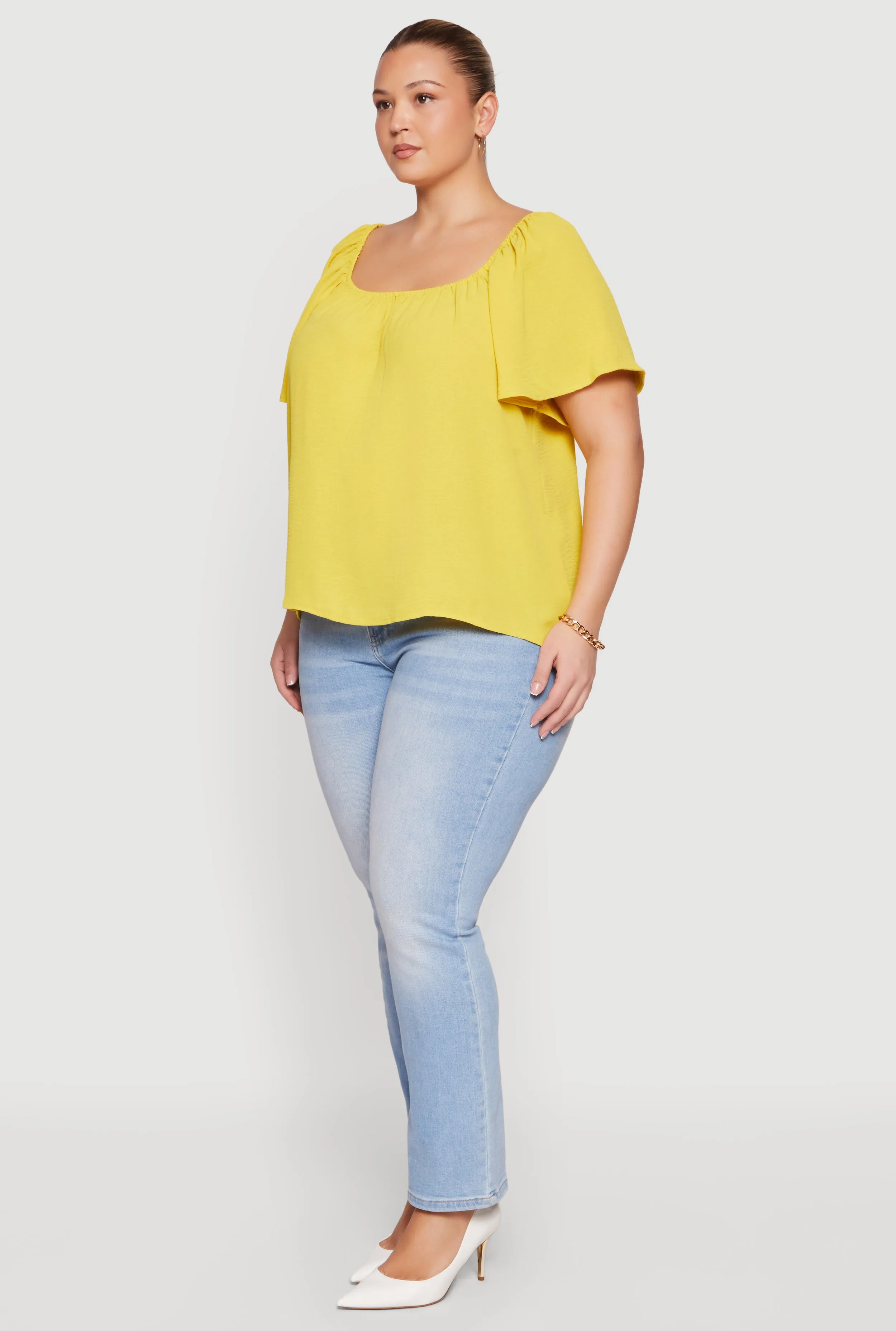 Plus Size Off The Shoulder Crepe Knit Blouse sold by Rainbow product image thumbnail 3