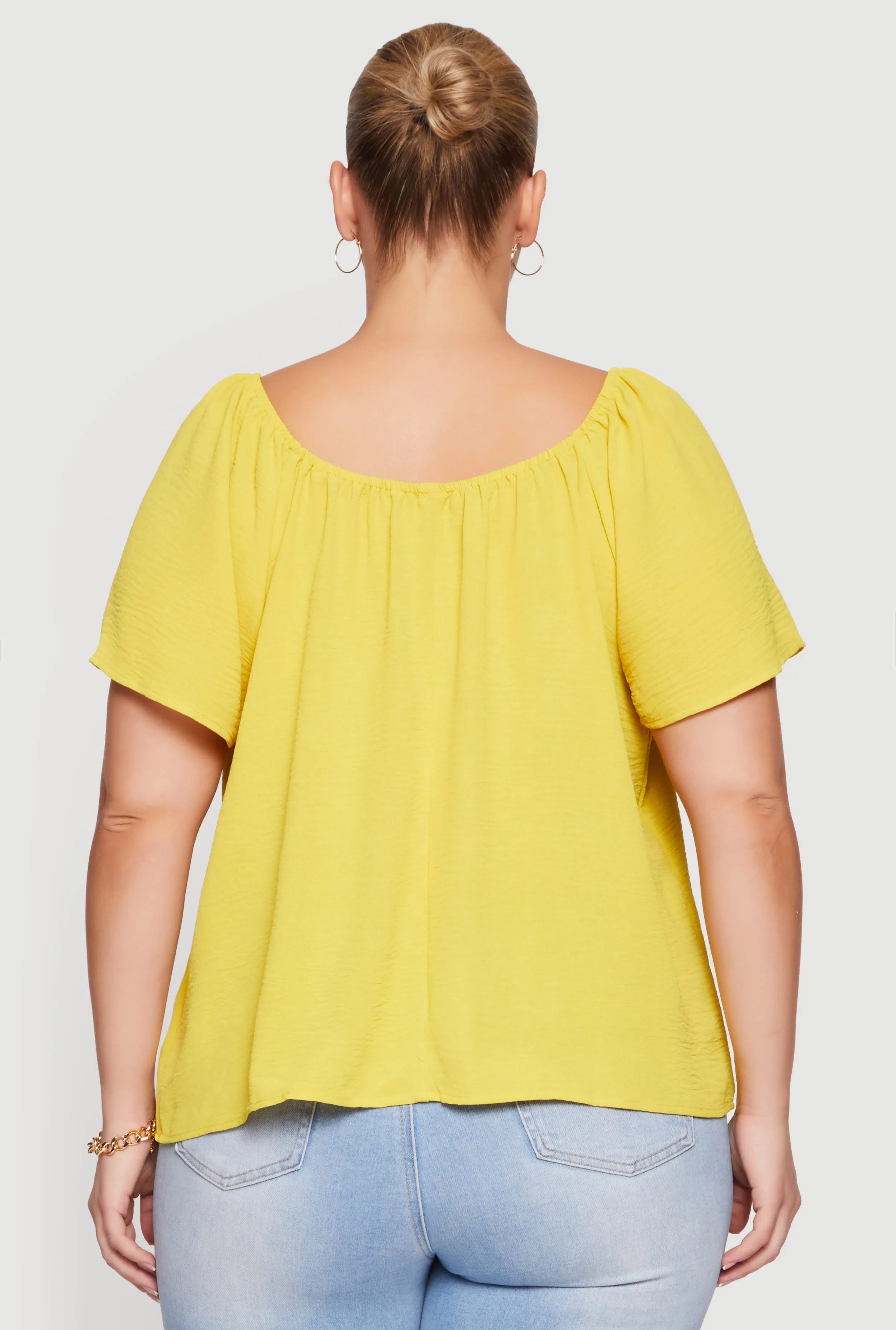 Plus Size Off The Shoulder Crepe Knit Blouse sold by Rainbow product image thumbnail 5