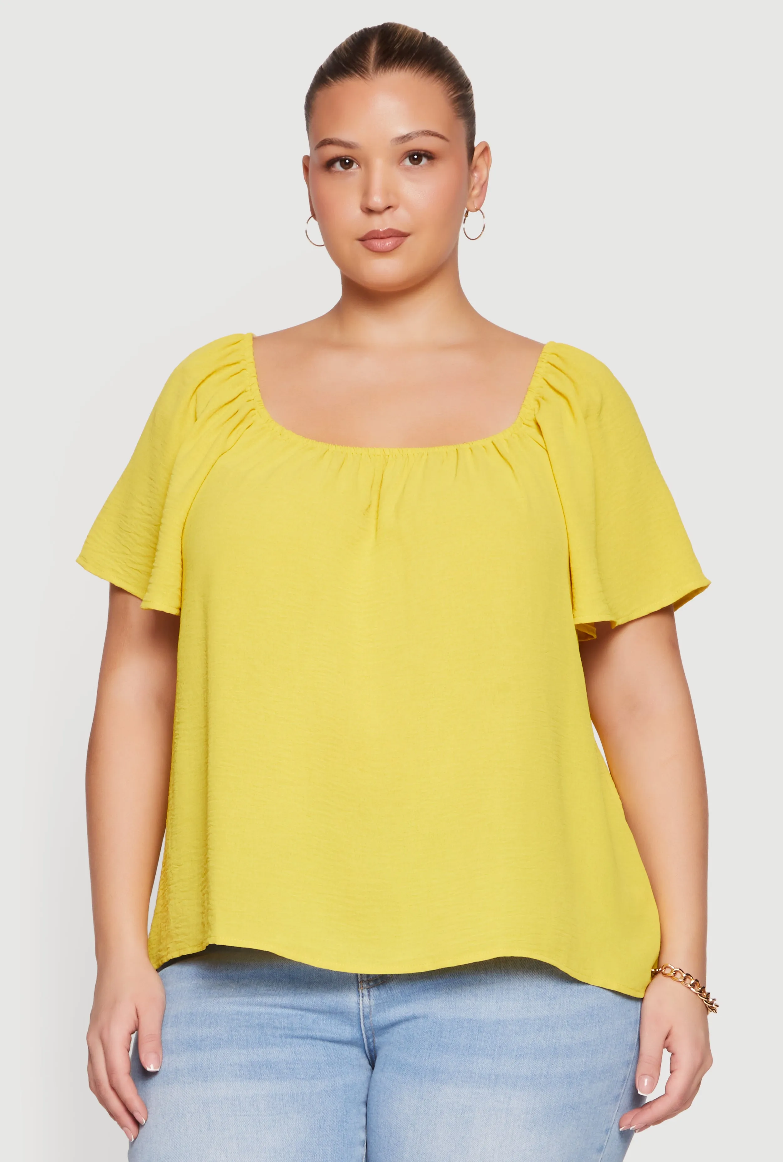 Plus Size Off The Shoulder Crepe Knit Blouse sold by Rainbow product image thumbnail 2