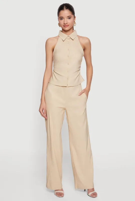 Wide Leg Pull On Drawstring Pants sold by Rainbow