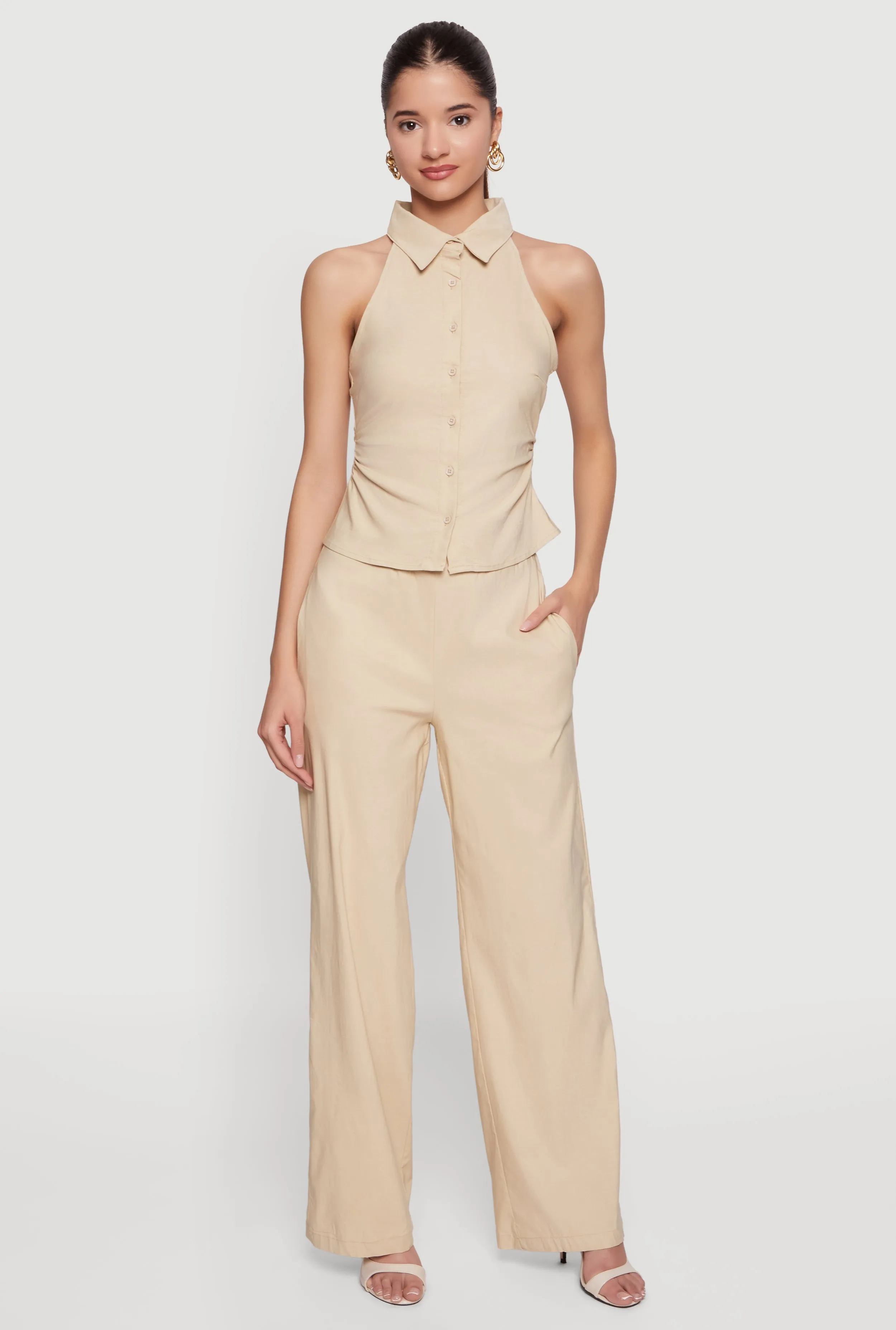 Wide Leg Pull On Drawstring Pants sold by Rainbow