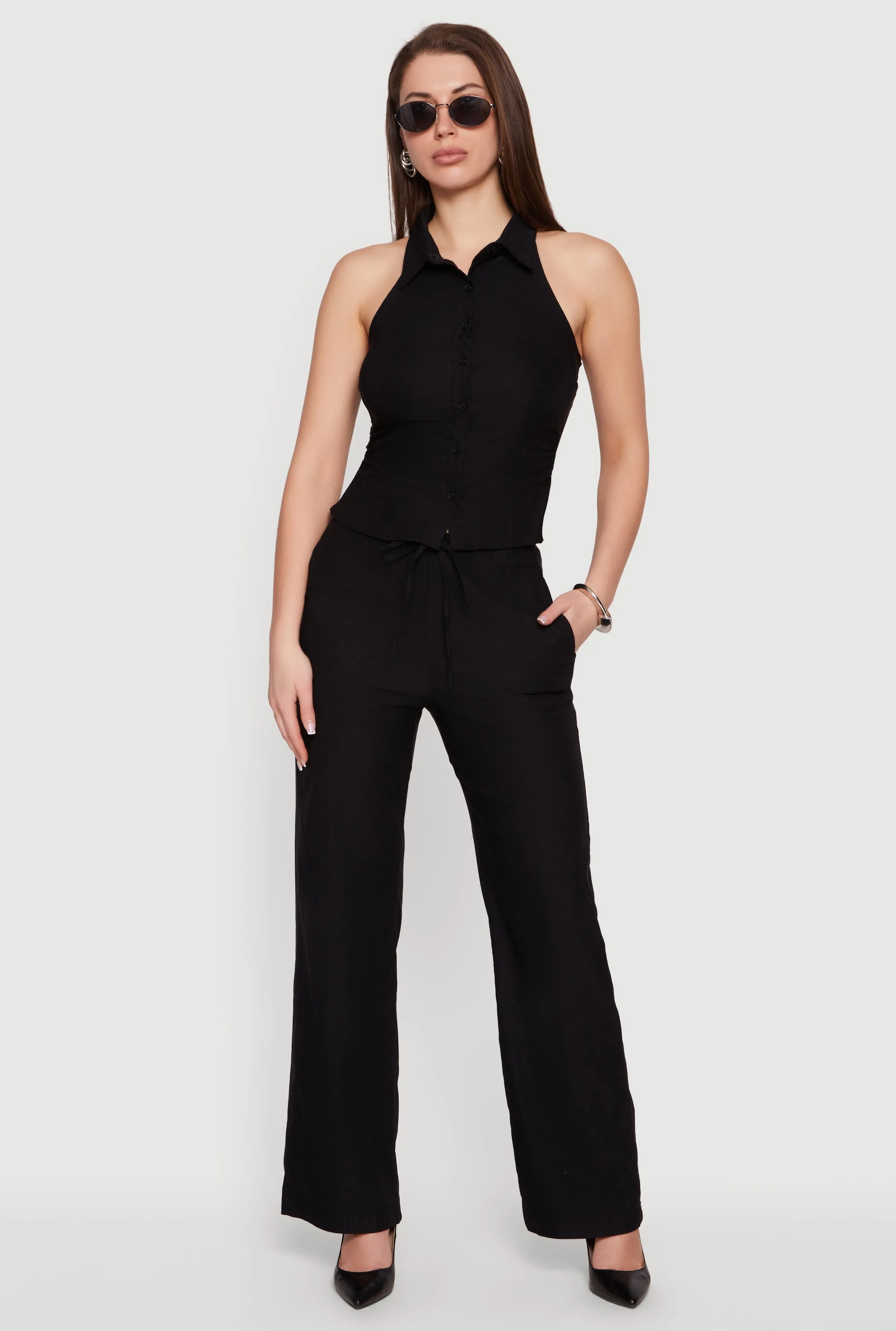 Wide Leg Pull On Drawstring Pants sold by Rainbow product image thumbnail 3