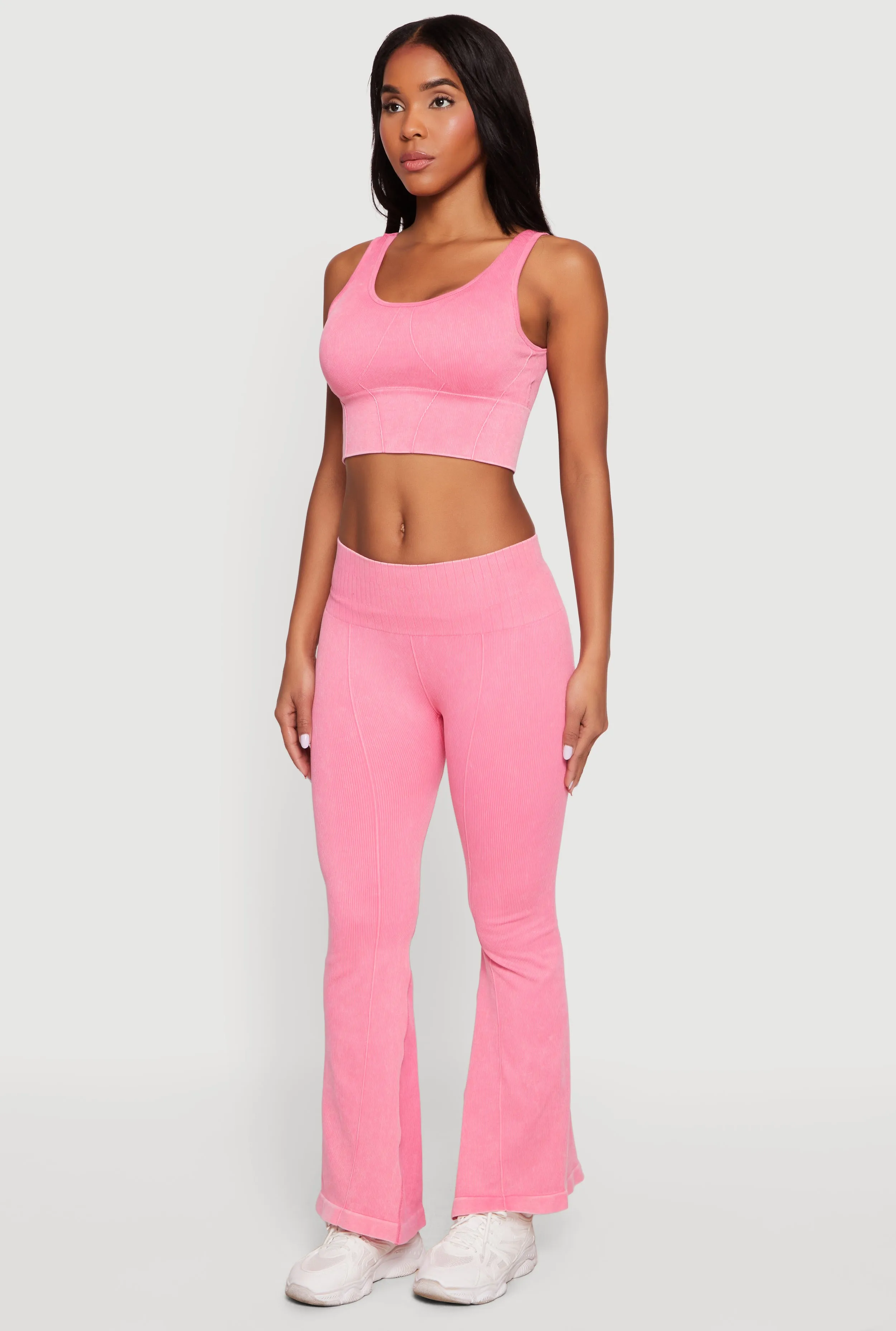 Acid Wash Seamless Pull On Flare Pants sold by Rainbow product image thumbnail 2