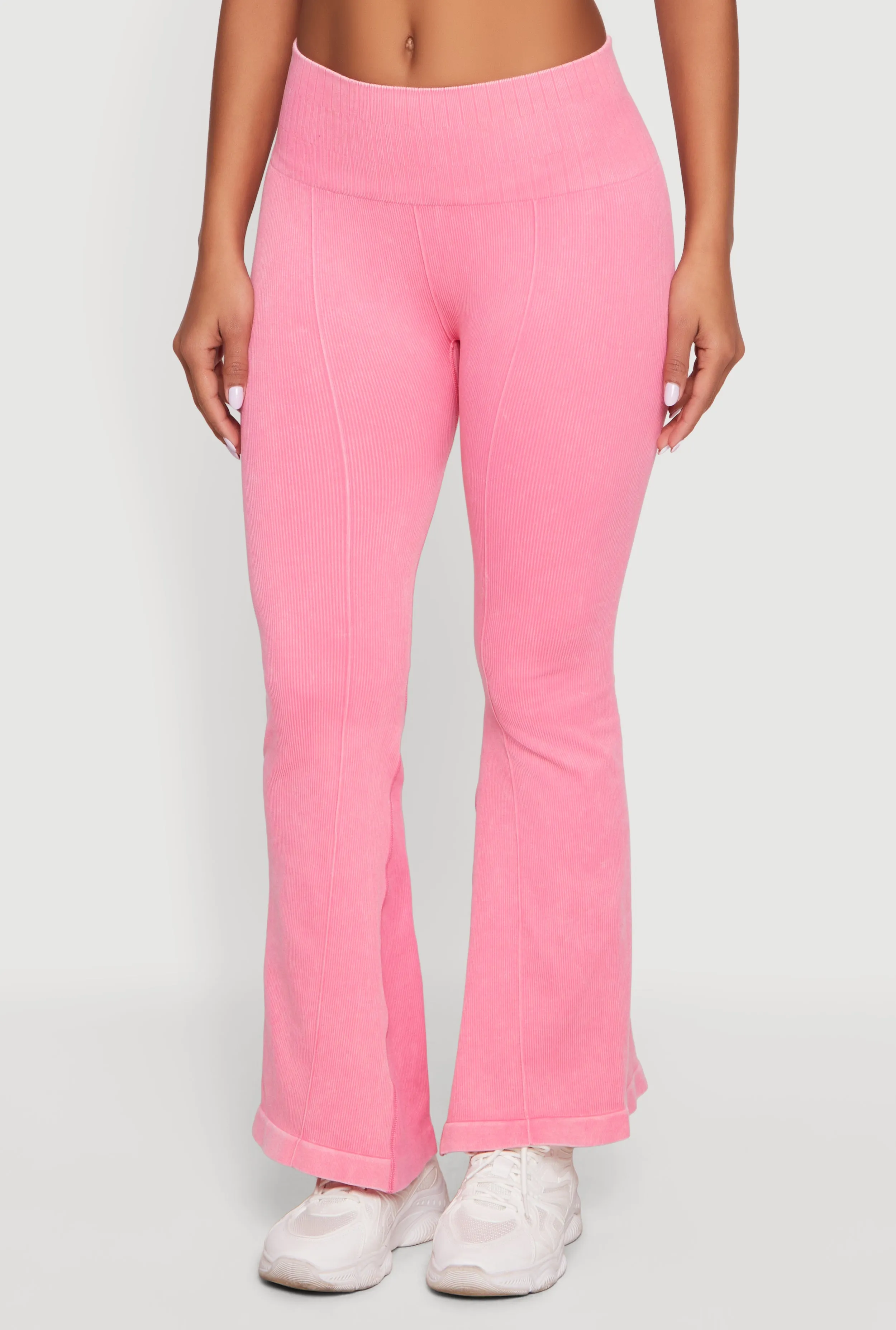 Acid Wash Seamless Pull On Flare Pants sold by Rainbow product image thumbnail 3