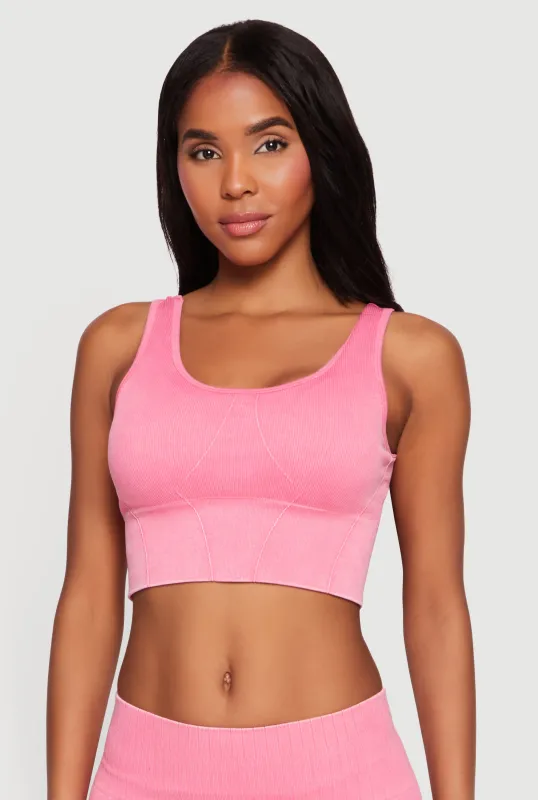 Acid Wash Seamless Cropped Tank Top made by Rainbow