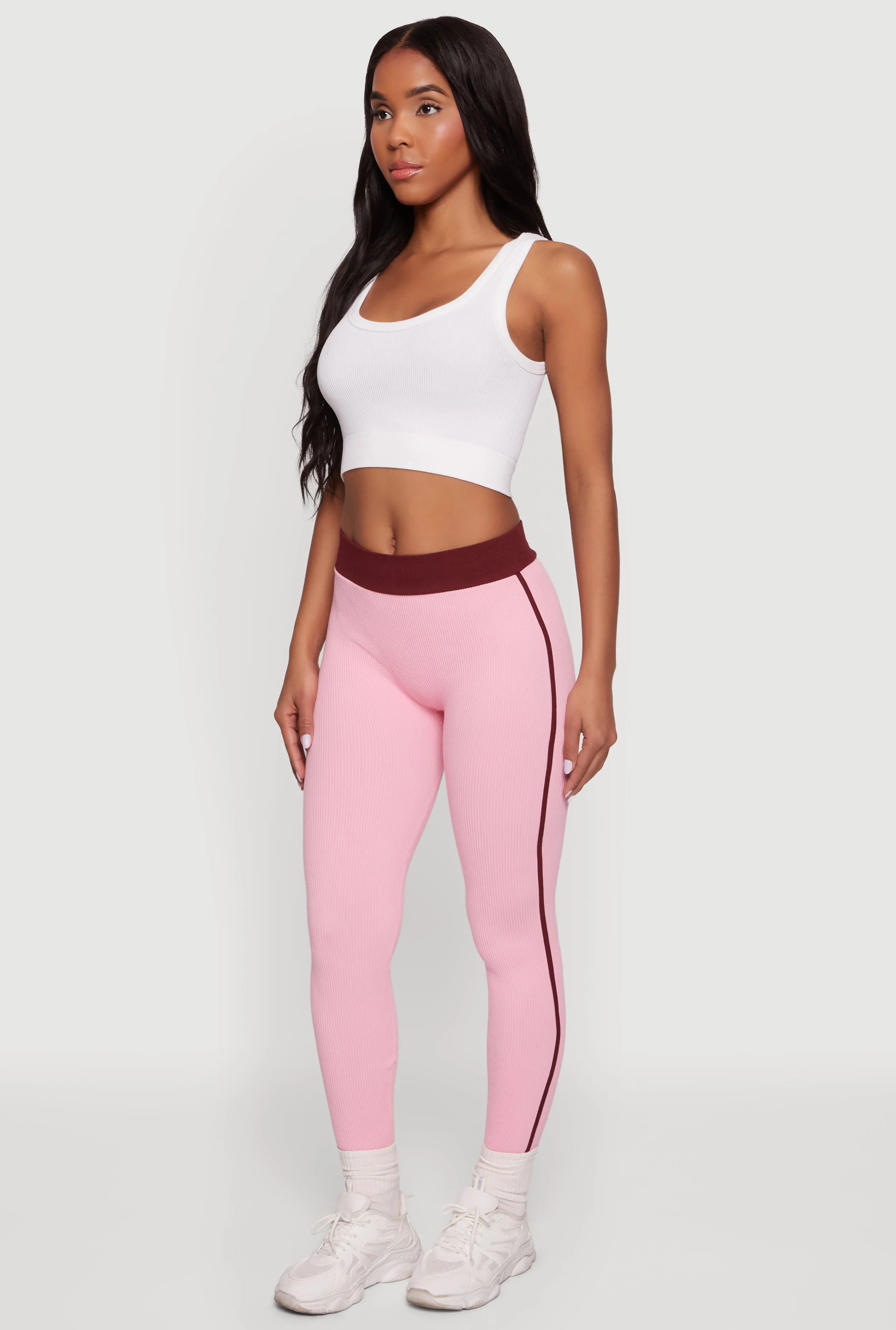 Contrast Trim Seamless Ribbed Leggings sold by Rainbow product image thumbnail 2