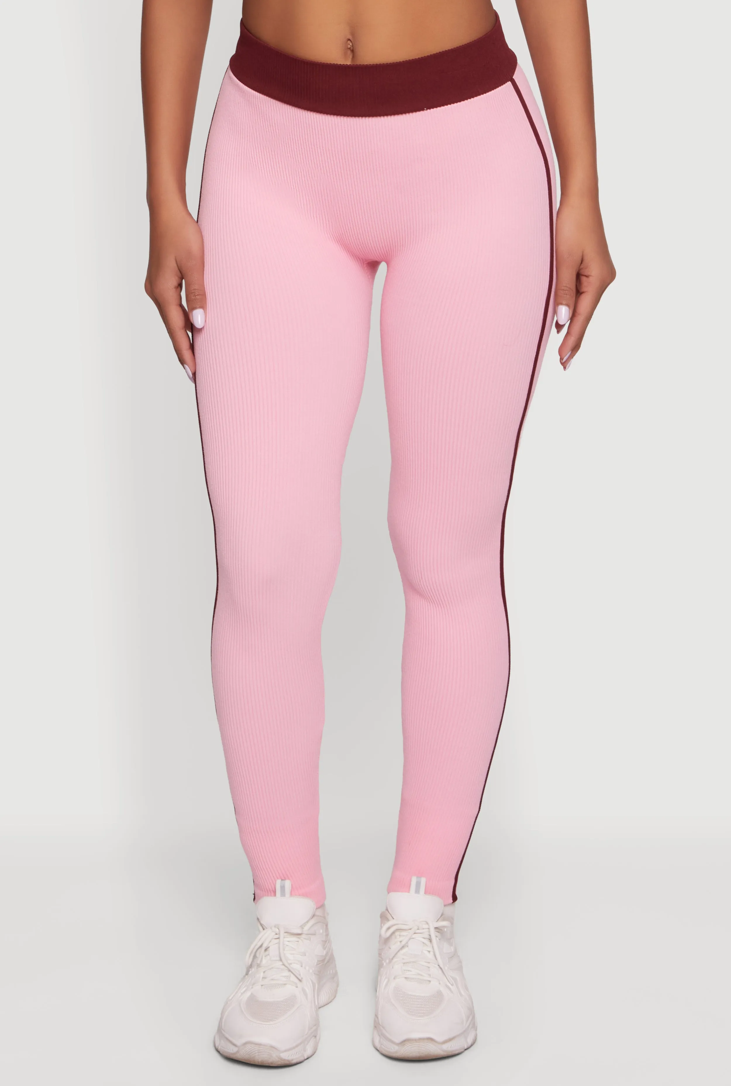 Contrast Trim Seamless Ribbed Leggings sold by Rainbow product image thumbnail 3