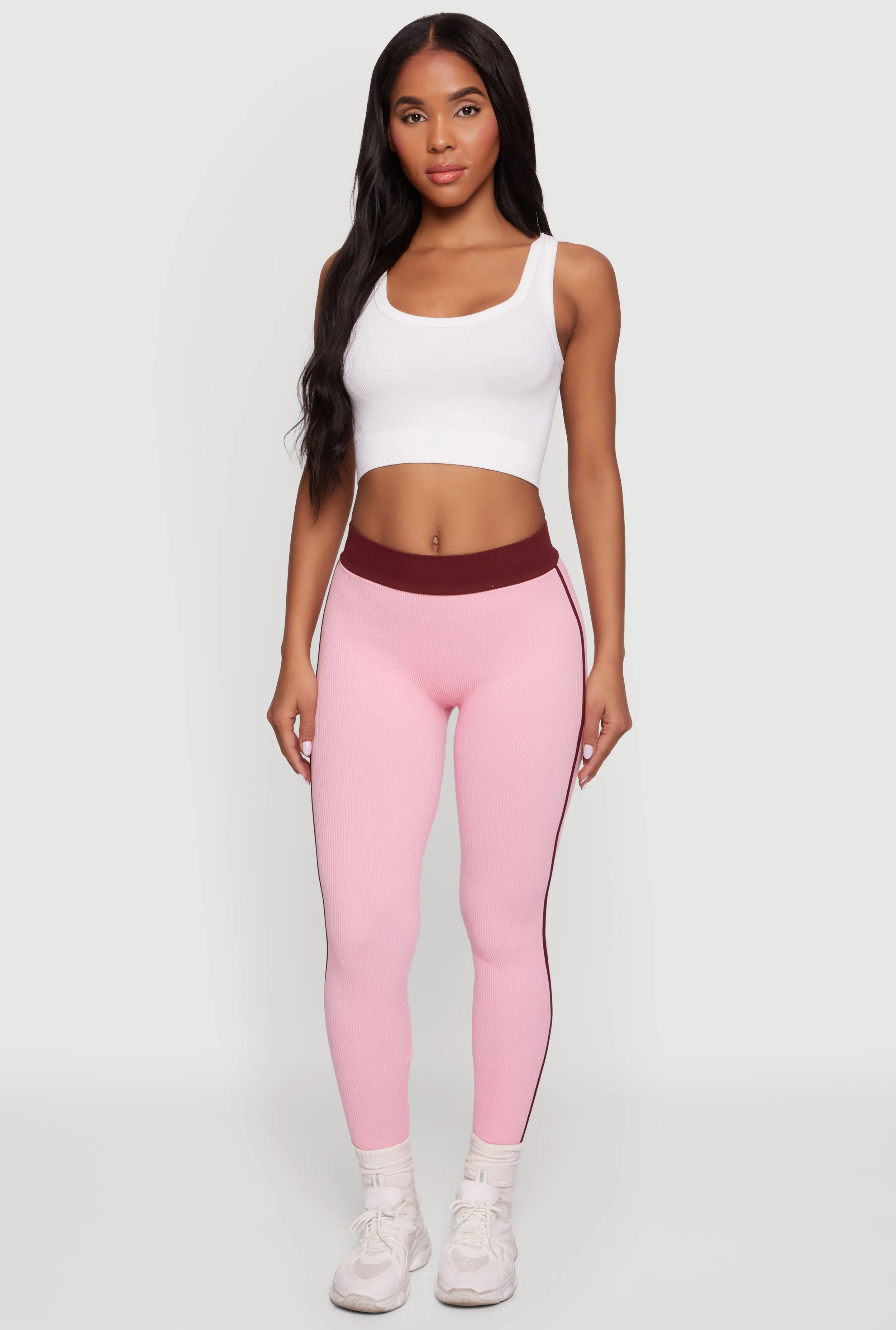 Contrast Trim Seamless Ribbed Leggings sold by Rainbow