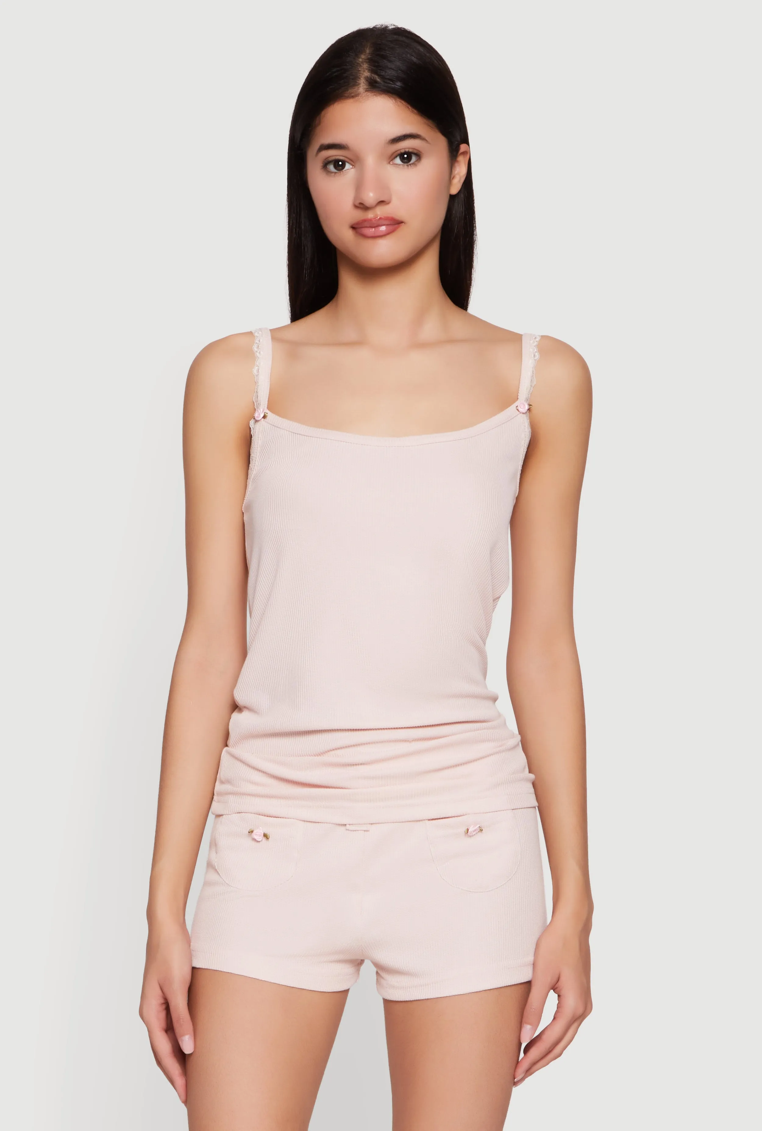 Waffle Knit Pajama Cami and Shorts Set sold by Rainbow