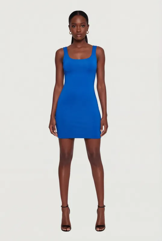 Double Layered Square Neck Mini Dress made by Ambiance