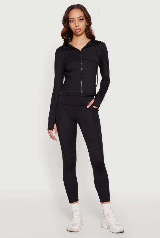 Solid Cell Phone Pocket Leggings sold by Rainbow