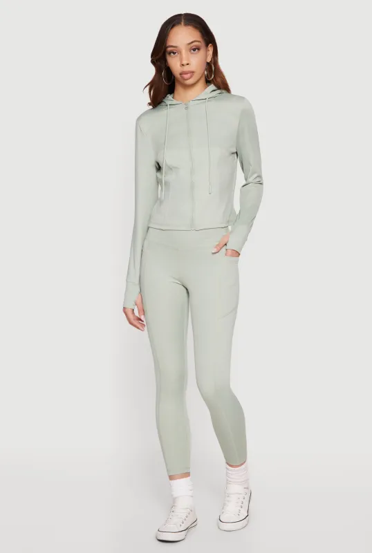 Solid Cell Phone Pocket Leggings made by Rainbow