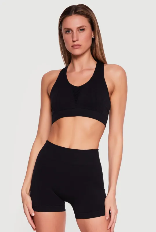 Seamless Laser Cut Racerback Crop Top made by Rainbow