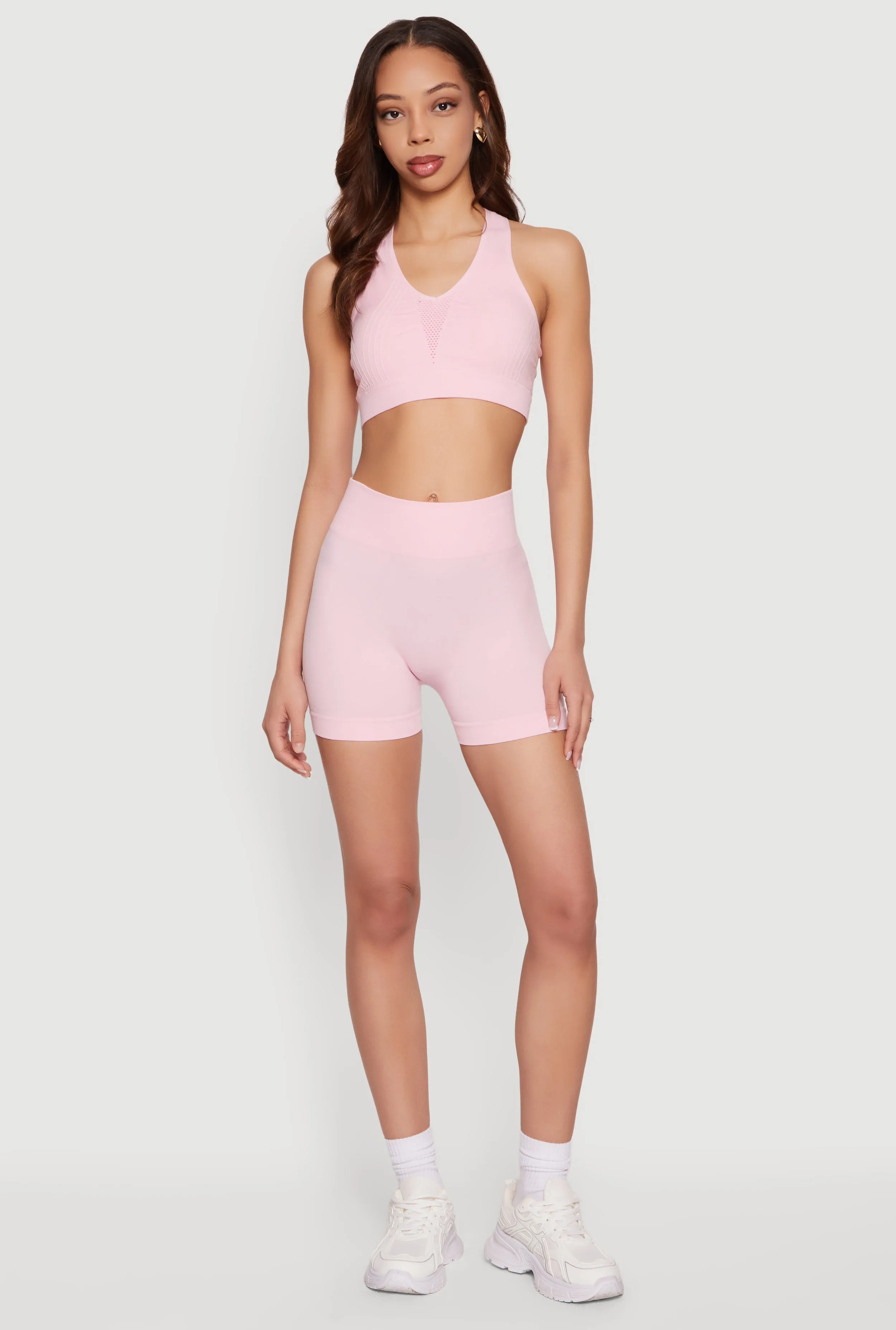 Solid Seamless High Waisted Bike Shorts sold by Rainbow