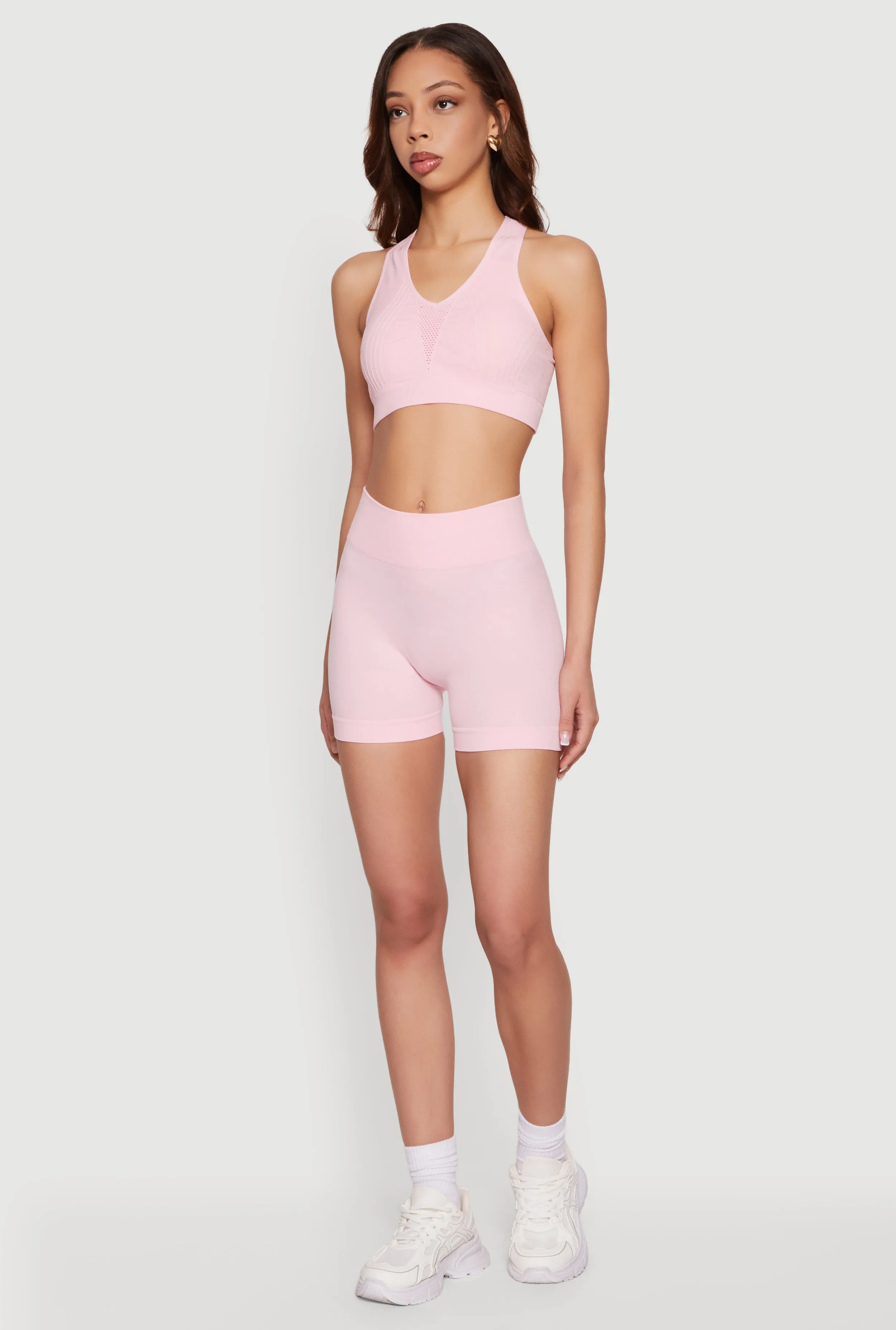 Solid Seamless High Waisted Bike Shorts sold by Rainbow product image thumbnail 2