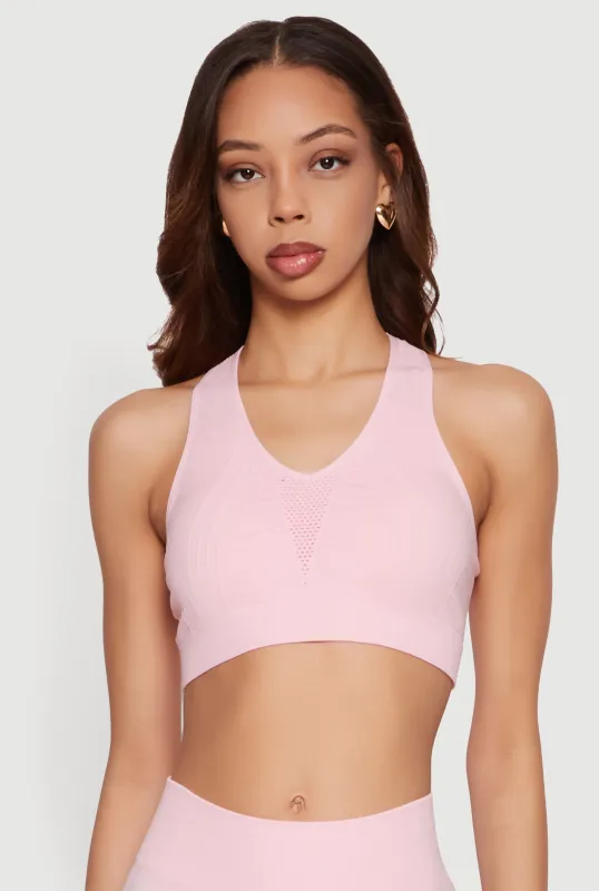 Seamless Laser Cut Racerback Crop Top made by Rainbow