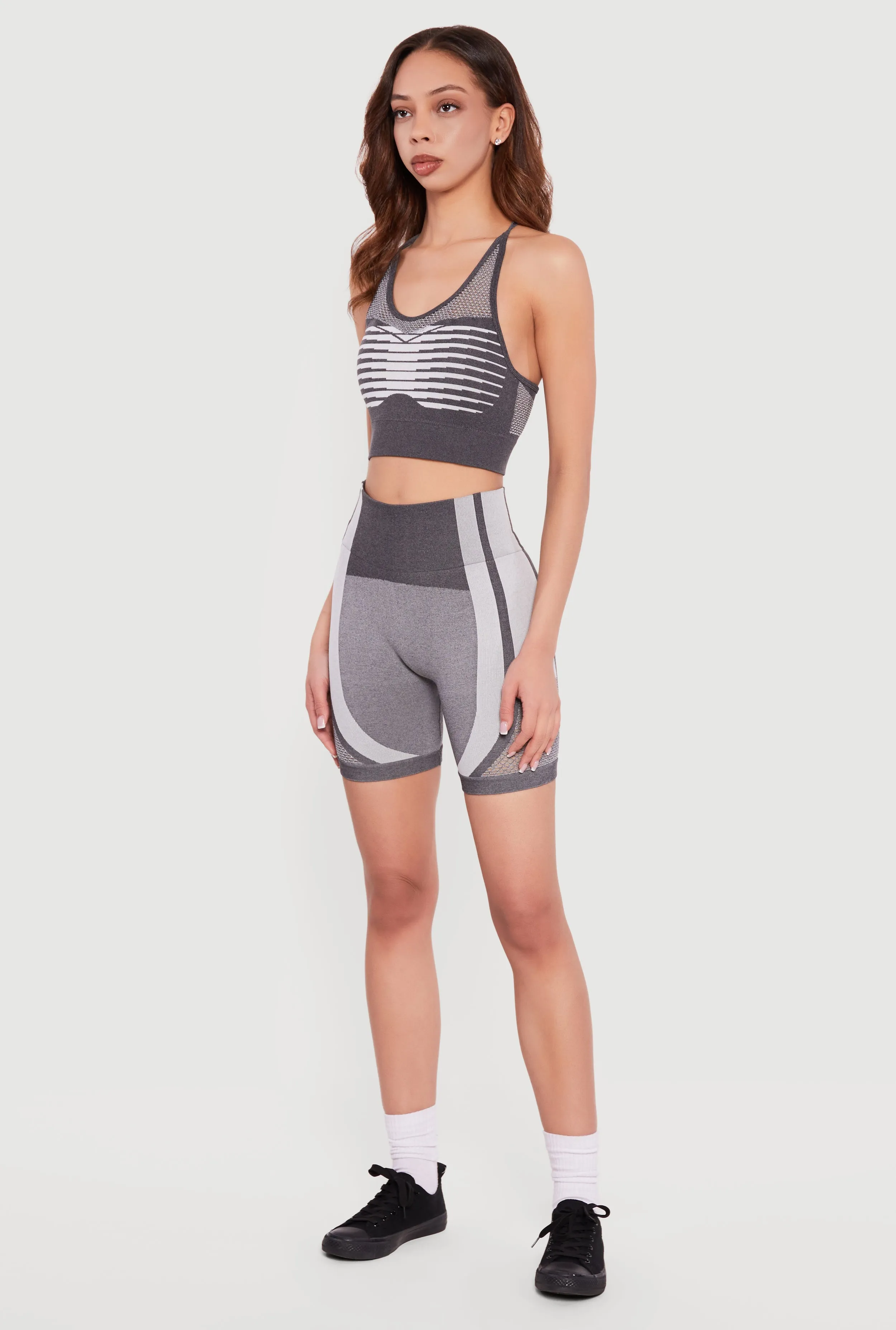 Color Blocked Seamless Racerback Sports Bra sold by Rainbow product image thumbnail 3