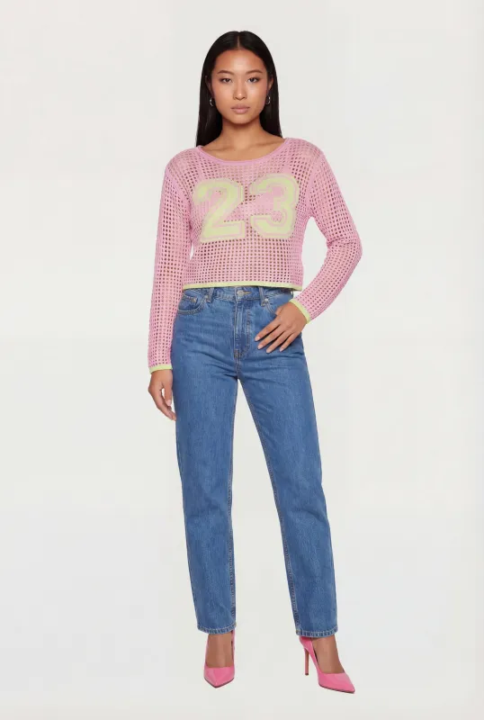 Crochet 23 Graphic Long Sleeve Top made by Rainbow