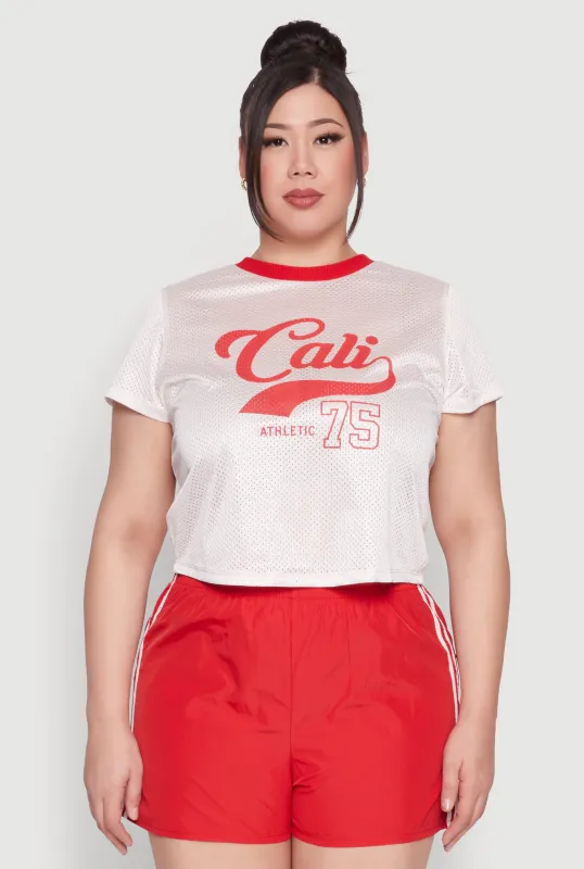 Plus Size Almost Famous Contrast Trim City Graphic Jersey made by Almost Famous