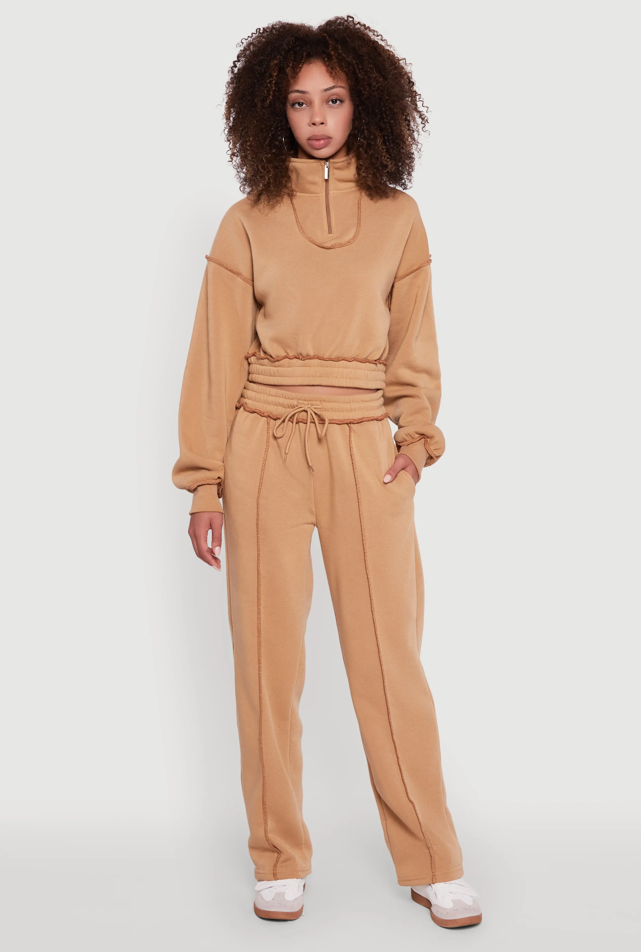Mid Rise Fleece Straight Leg Sweatpants sold by Rainbow