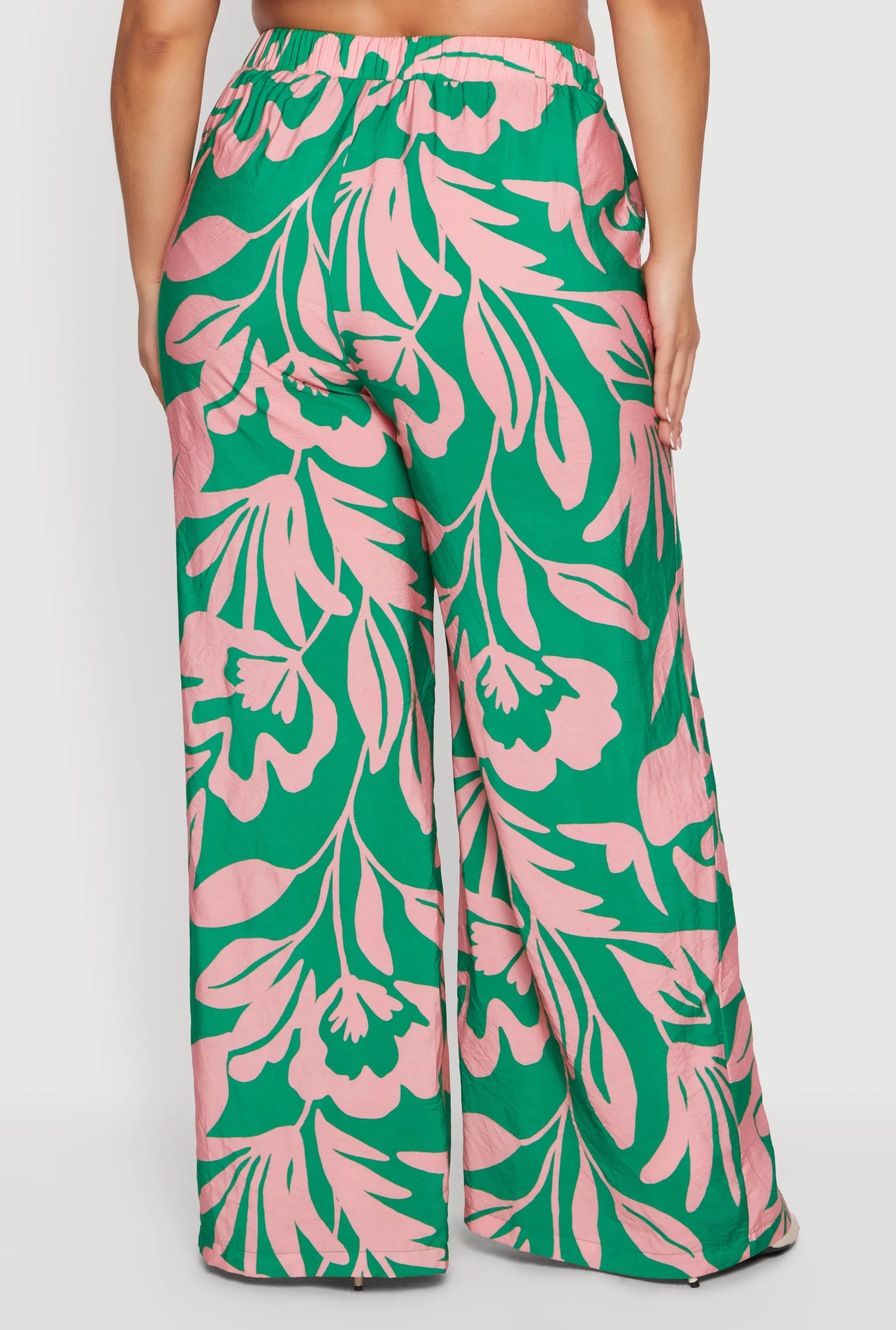 Plus Size Floral Print Tie Front Wide Leg Pants sold by Rainbow product image thumbnail 5