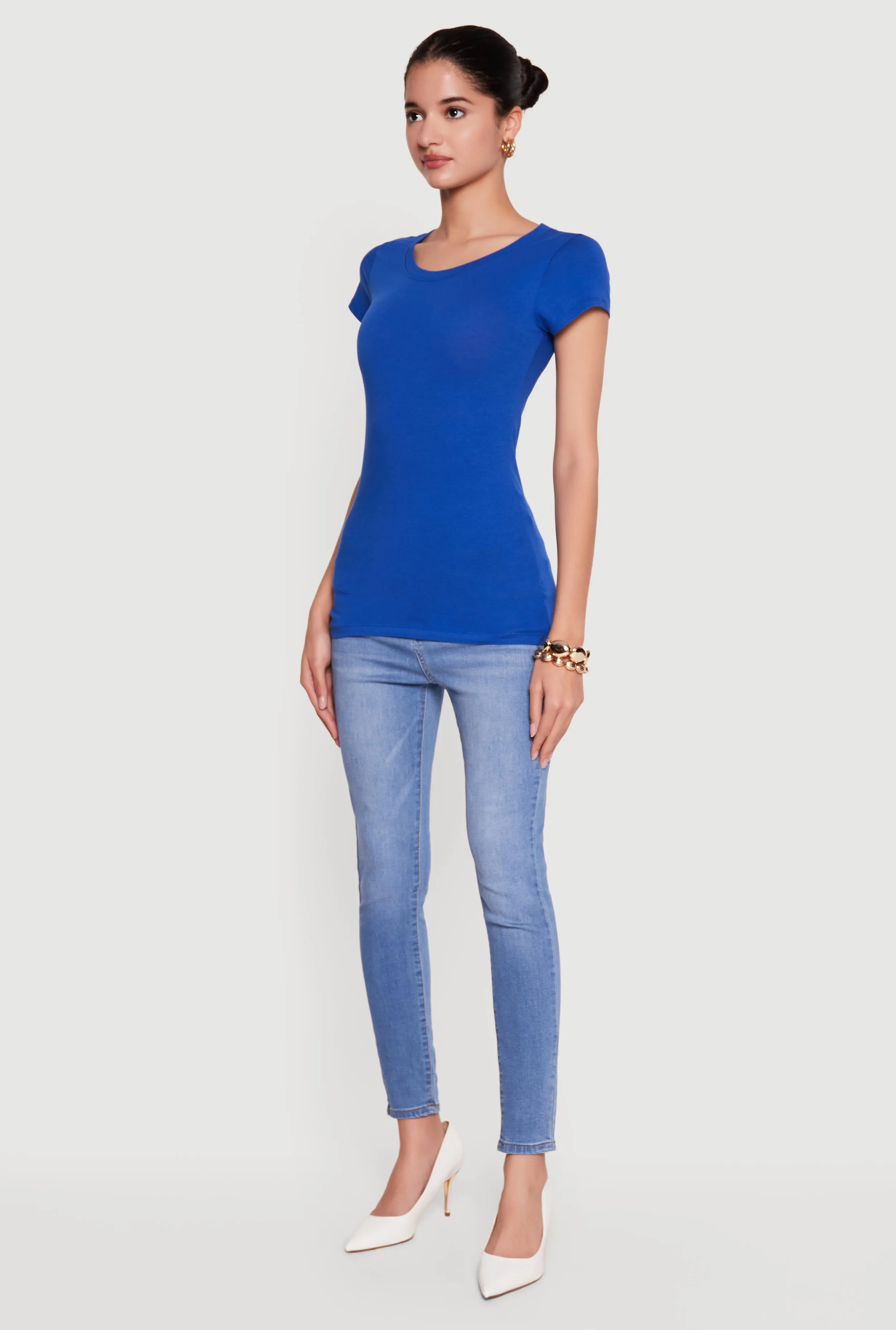 Basic Crew Neck Short Sleeve T-Shirt sold by Rainbow product image thumbnail 3