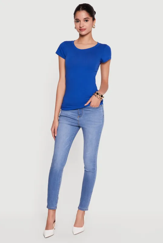 Basic Crew Neck Short Sleeve T-Shirt made by Ambiance