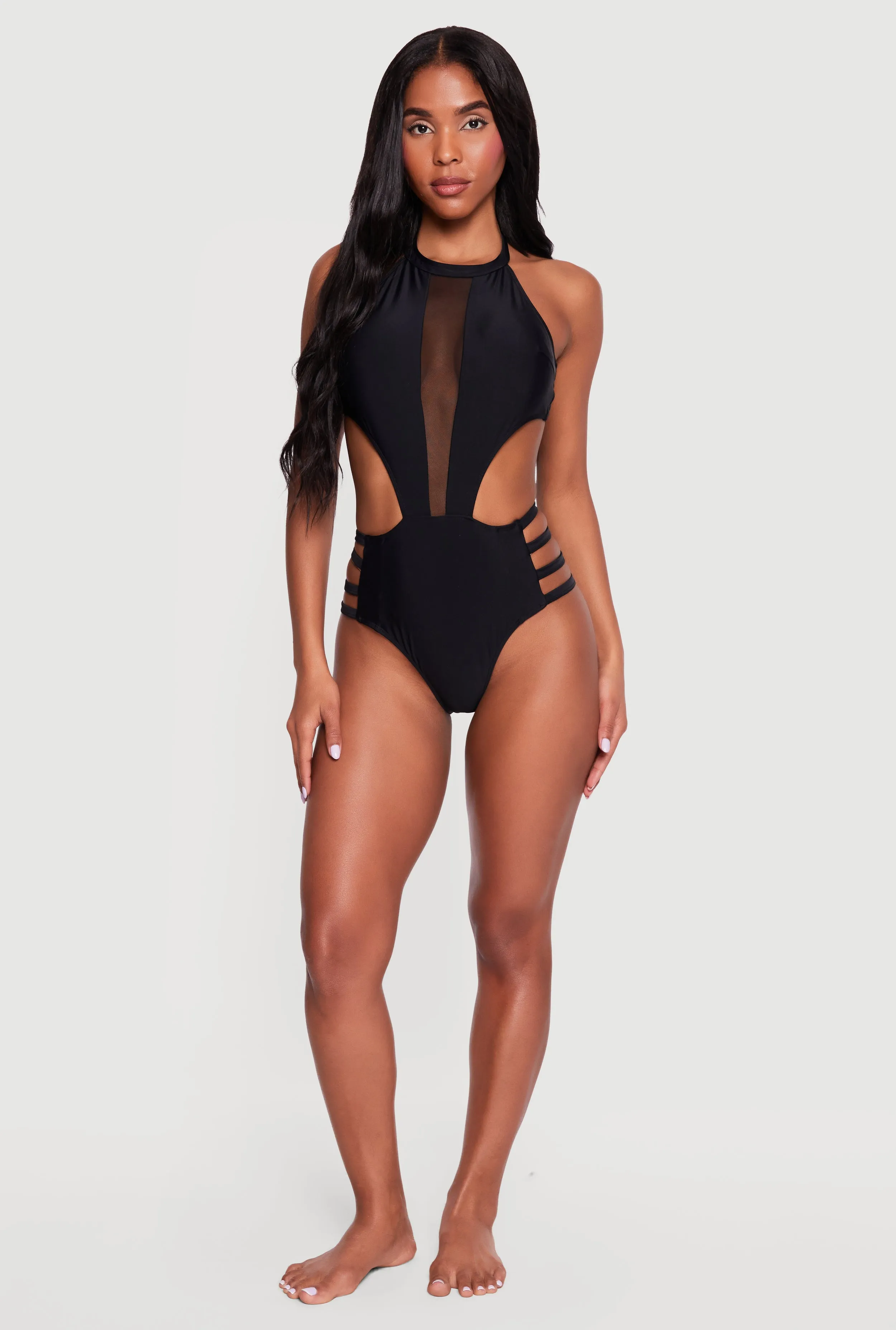 Mesh Detail Caged Side One Piece Swimsuit sold by Rainbow product image thumbnail 2