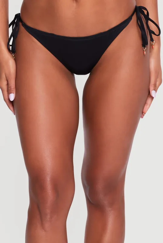 Metallic Citrus Charm Side Tie Swim Bikini Bottoms sold by Rainbow