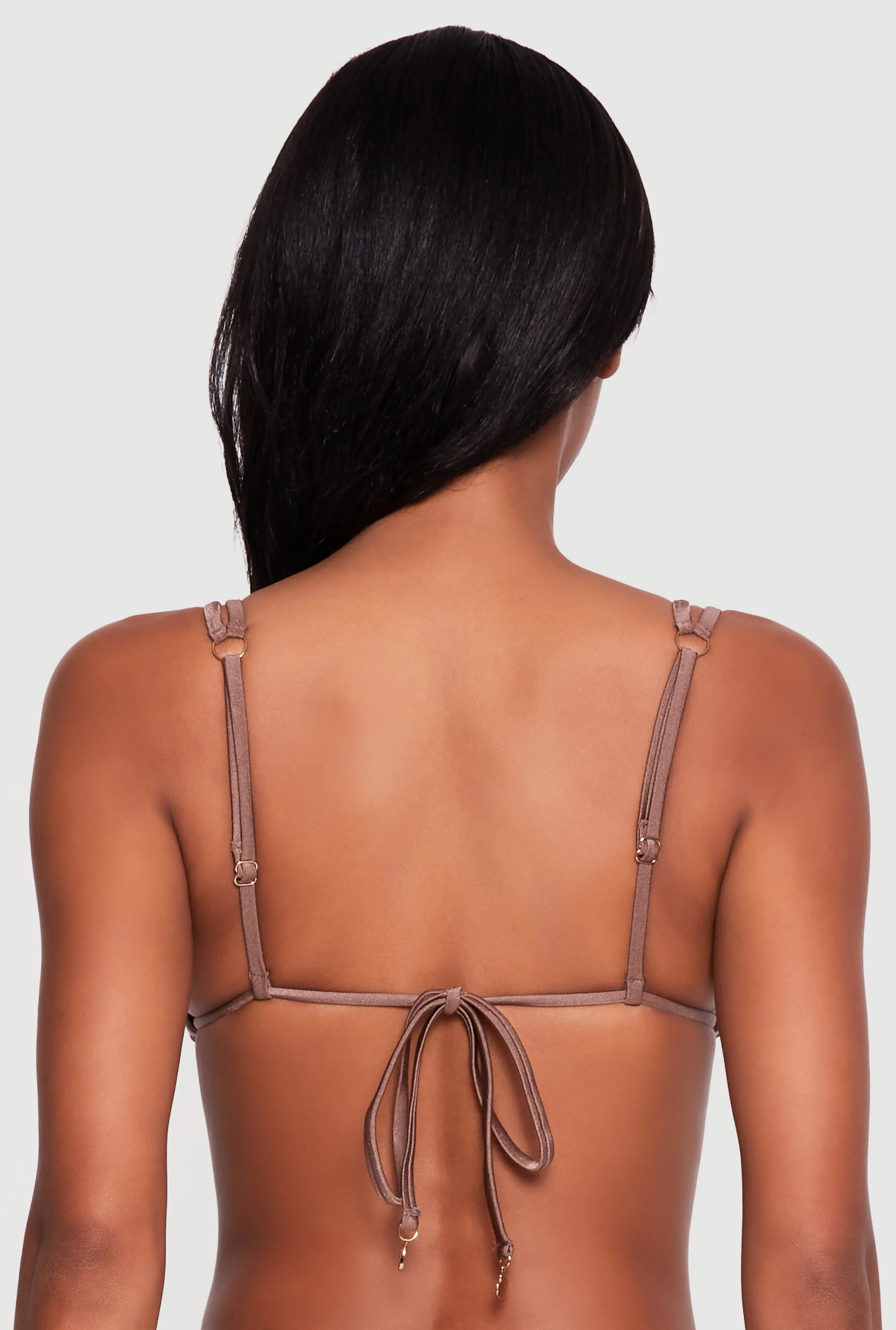 Double Strap Triangle Swim Bikini Top with Charms sold by Rainbow product image thumbnail 5