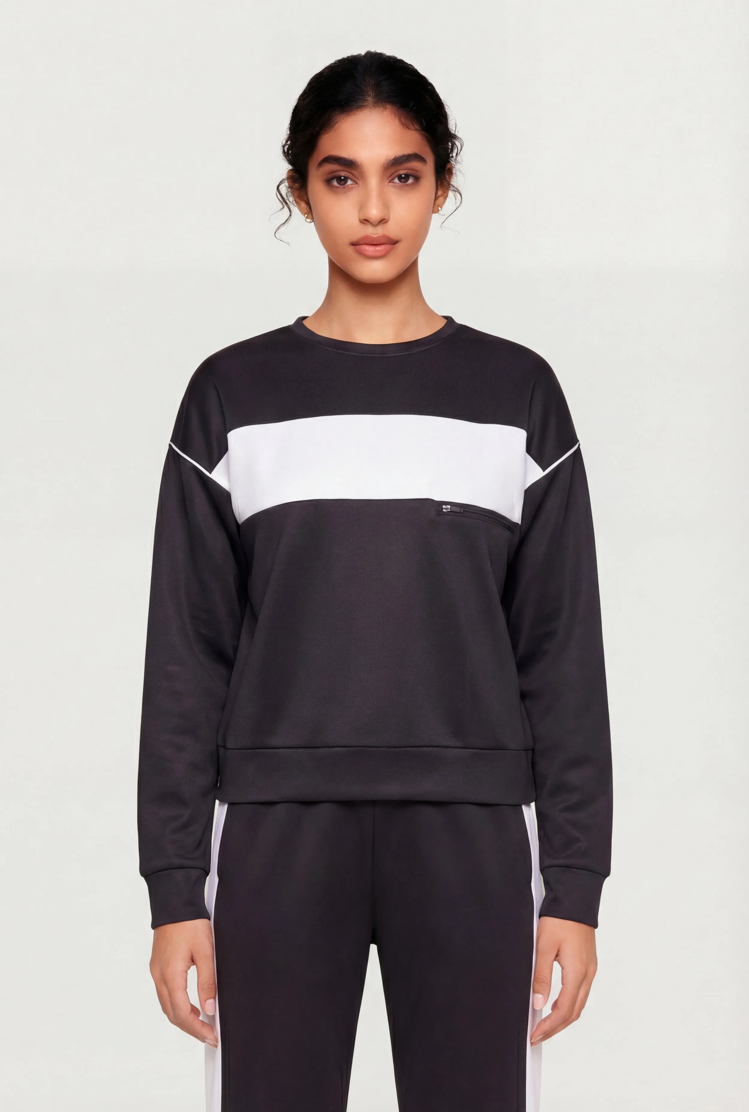 Crew Neck Pullover Top with Zip Pocket Detail sold by Rainbow product image thumbnail 2