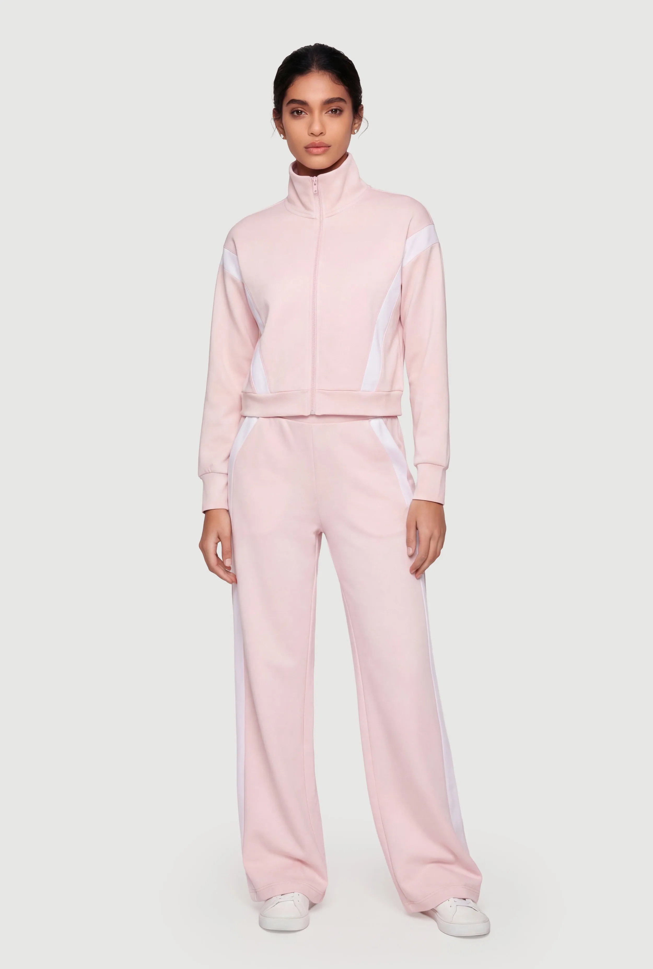 Contrast Trim Zip Front Mock Neck Active Jacket sold by Rainbow product image thumbnail 2