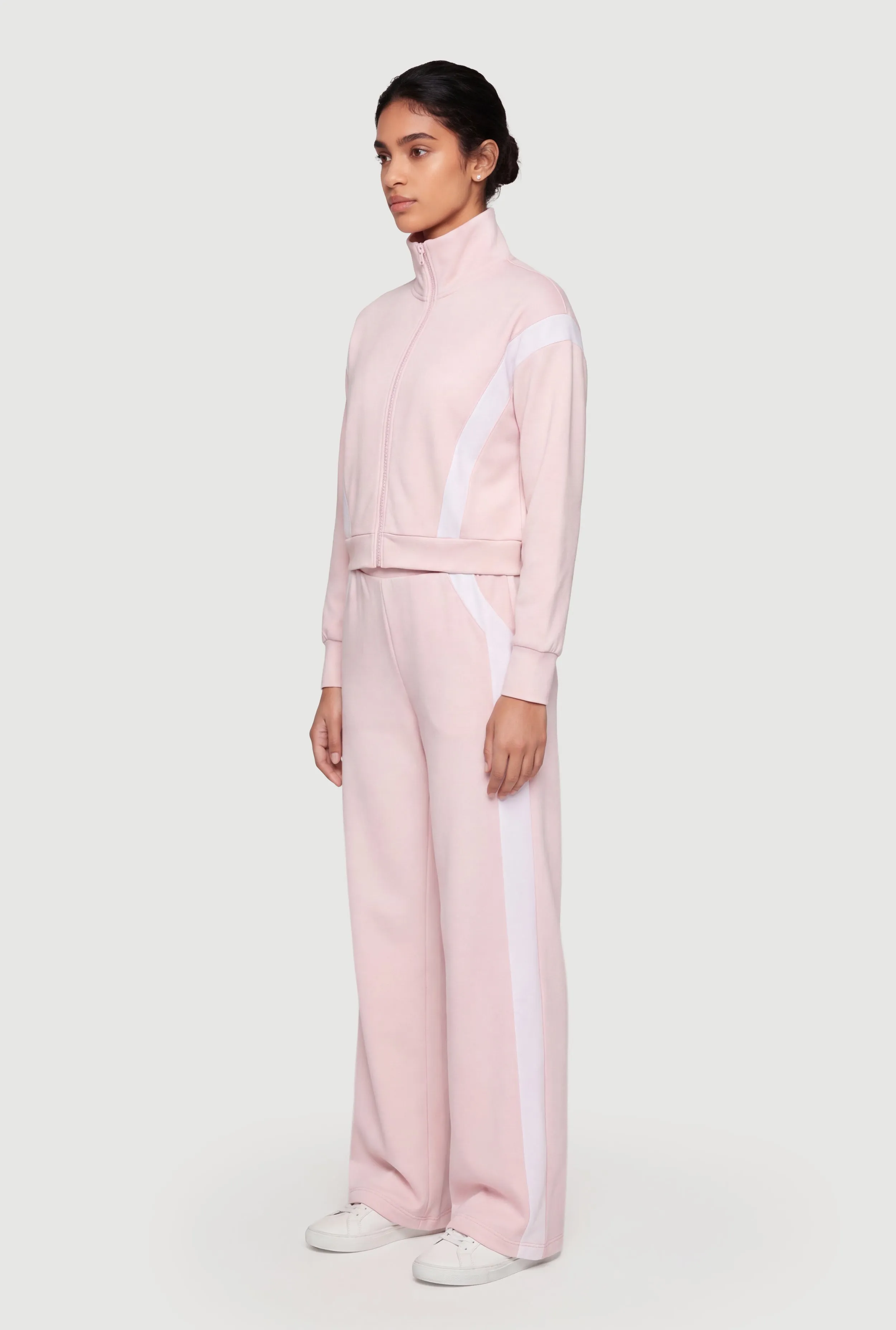 Contrast Trim Zip Front Mock Neck Active Jacket sold by Rainbow product image thumbnail 3