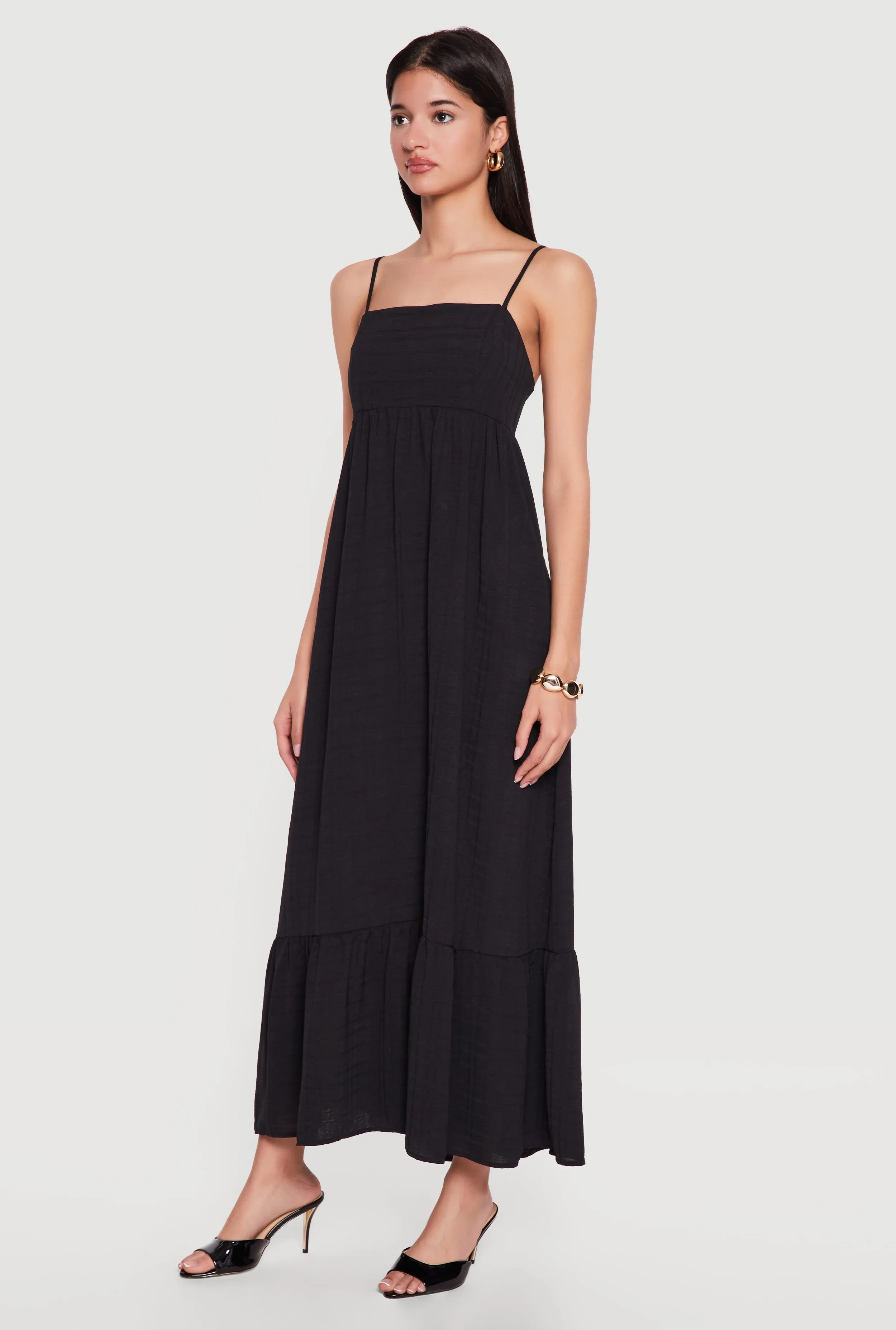 Plaid Crepe Knit Cami Maxi Dress with Pockets sold by Rainbow product image thumbnail 2