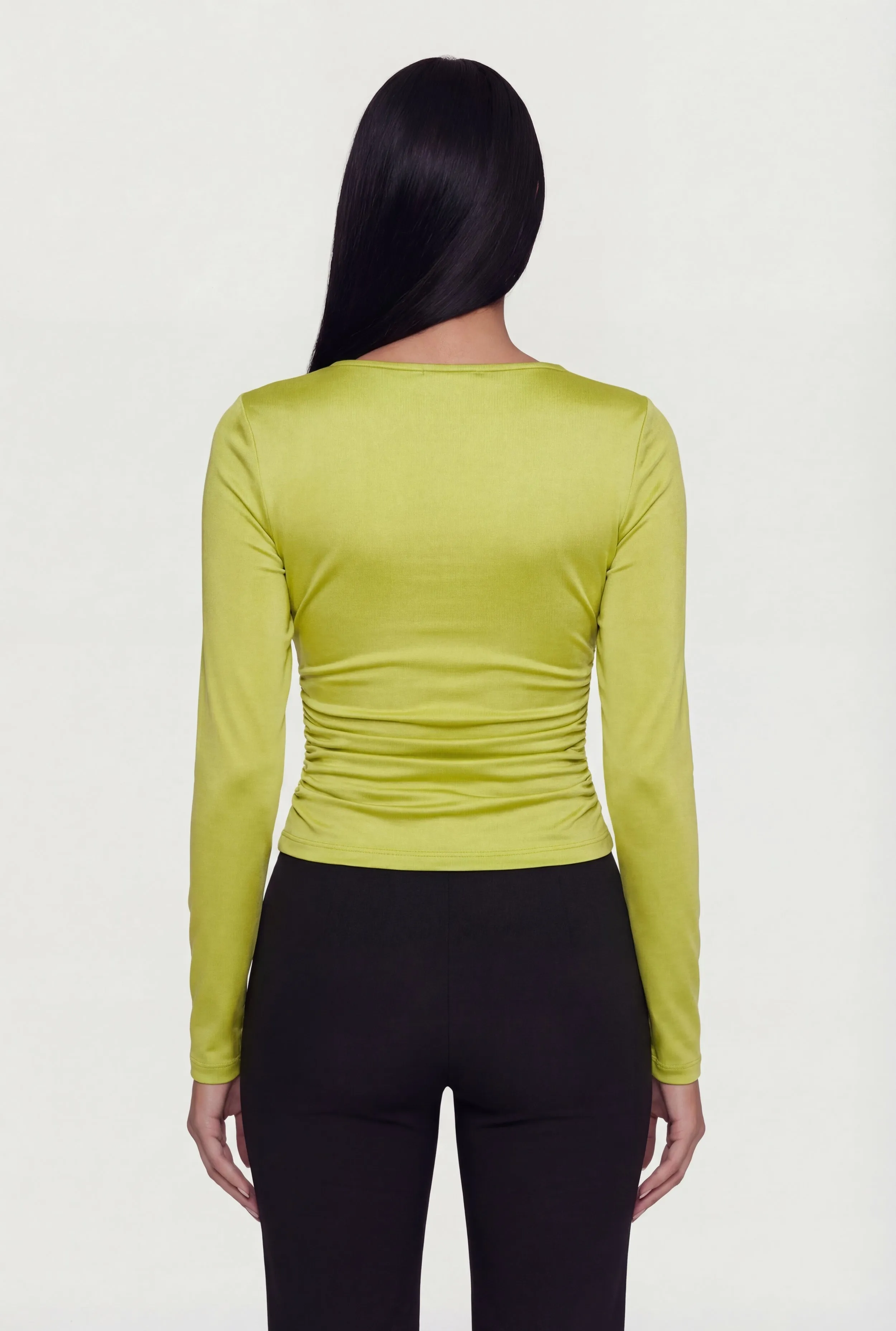 Square Neck Side Ruched Long Sleeve Blouse sold by Rainbow product image thumbnail 5