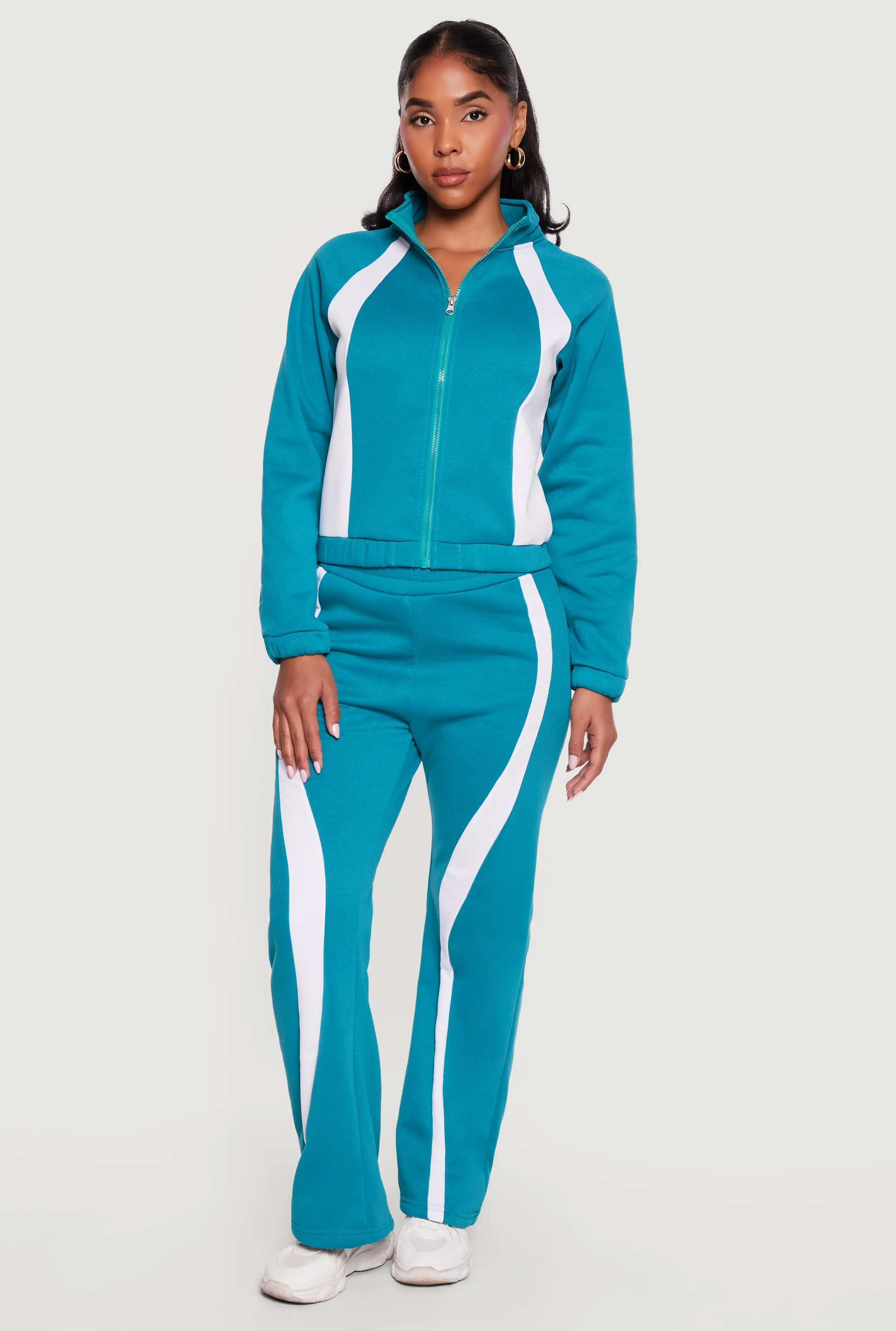 Wavy Contrast Trim Pull On Sweatpants sold by Rainbow