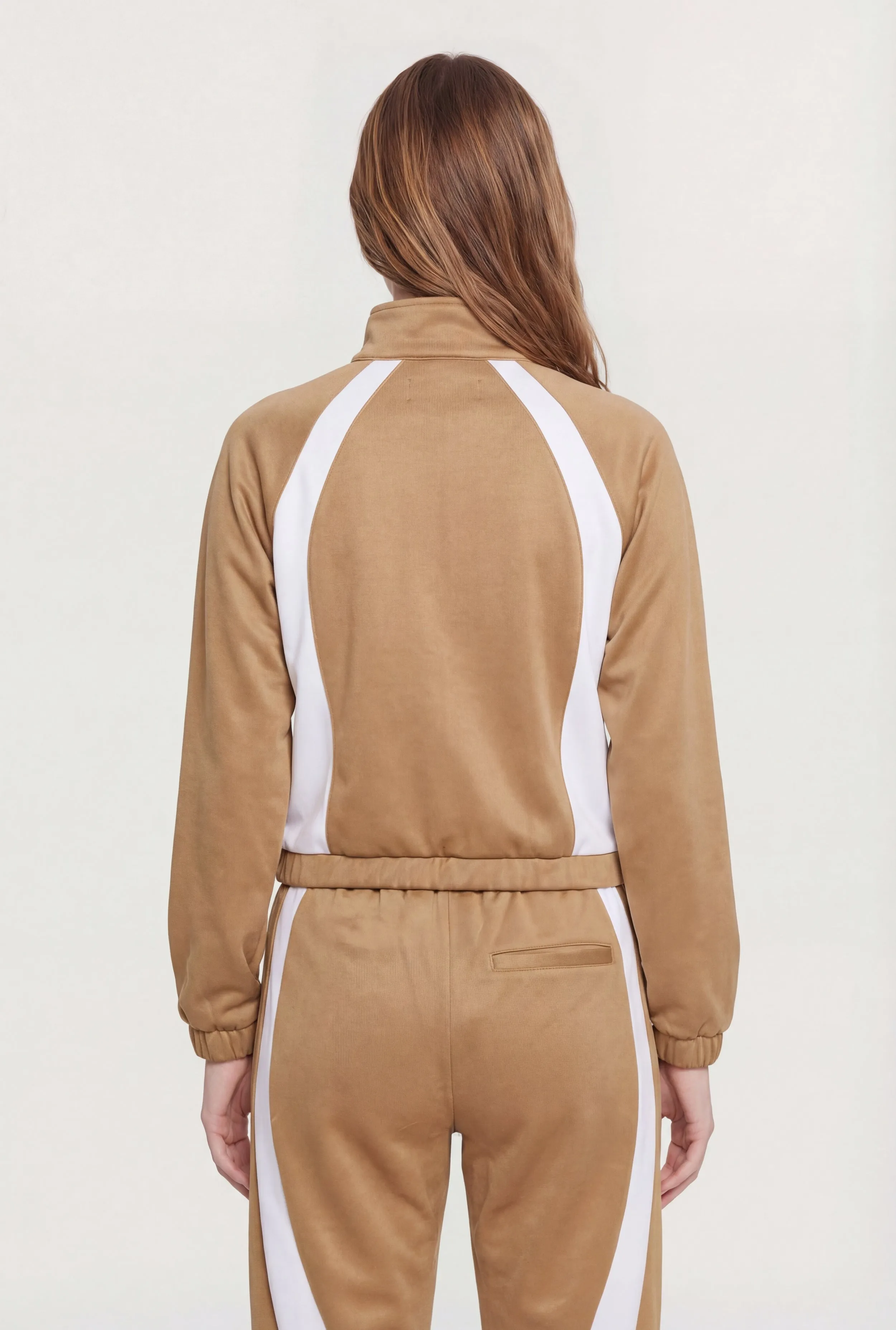 Contrast Trim Mock Neck Zip Front Sweatshirt sold by Rainbow product image thumbnail 5