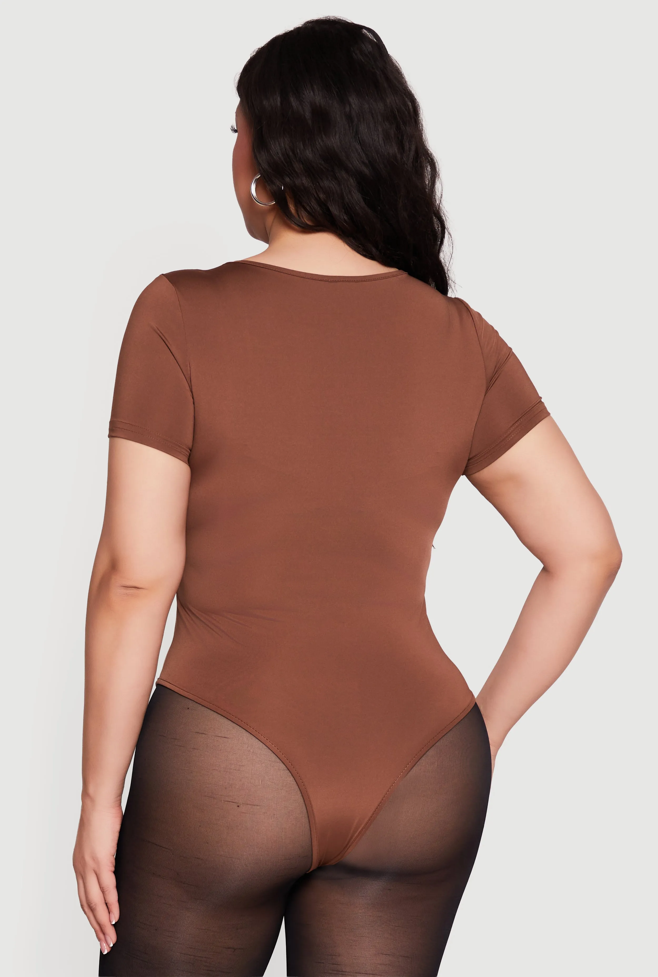 Plus Size Double Layered Short Sleeve Bodysuit sold by Rainbow product image thumbnail 5