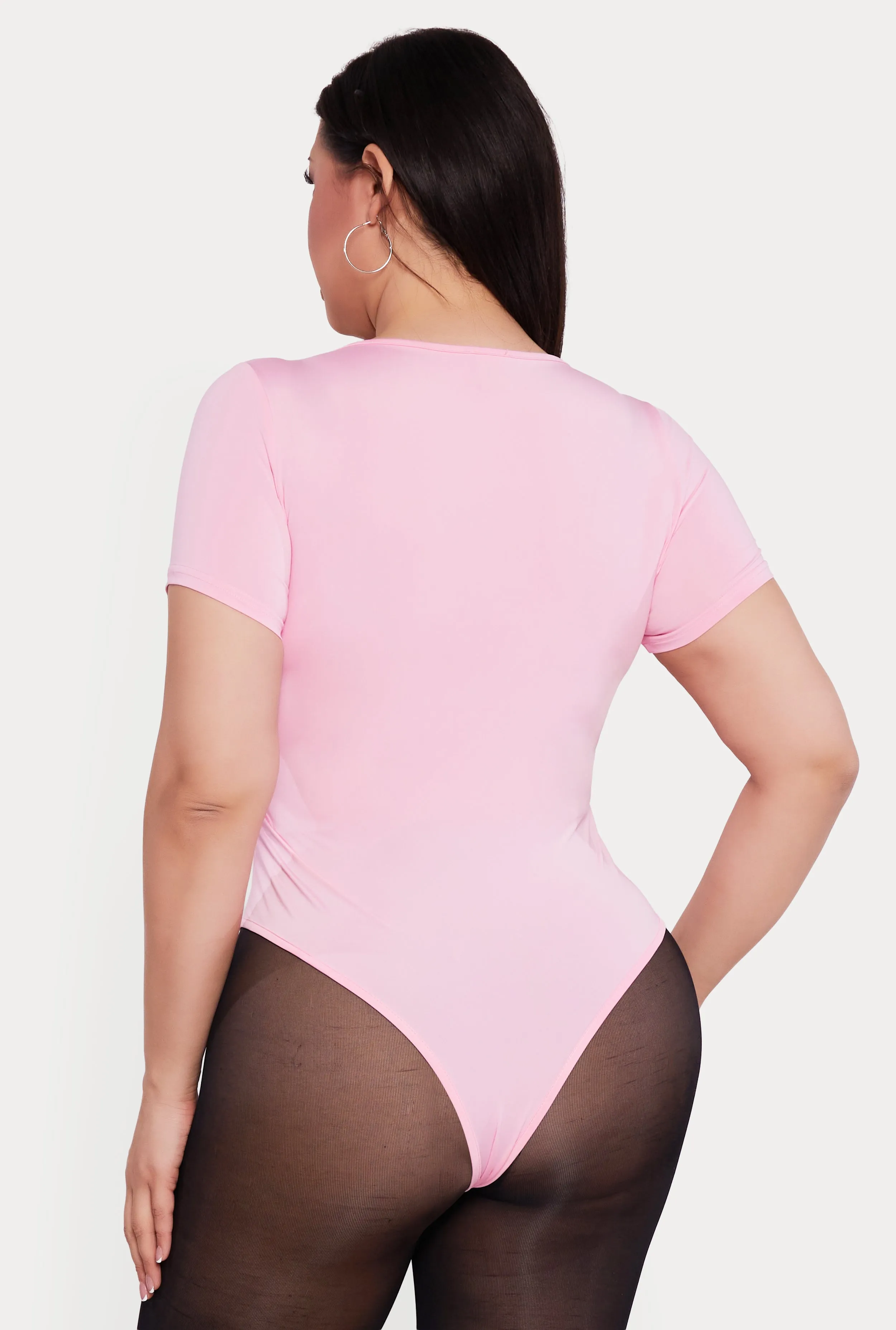 Plus Size Double Layered Short Sleeve Bodysuit sold by Rainbow product image thumbnail 5
