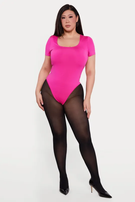 Plus Size Double Layered Short Sleeve Bodysuit made by Daisy