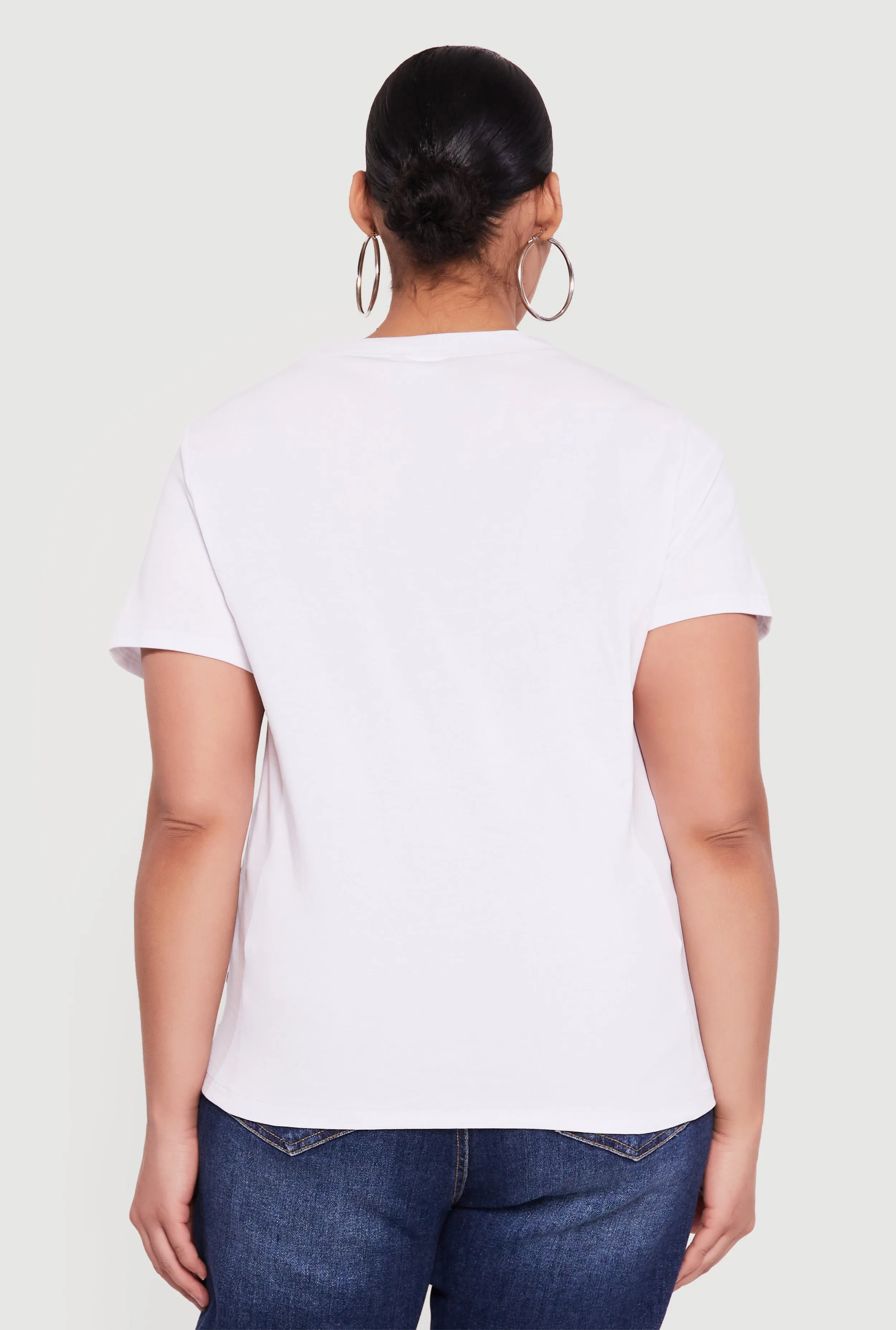 Plus Size Short Sleeve T-Shirt with Lace Cami Overlay sold by Rainbow product image thumbnail 5