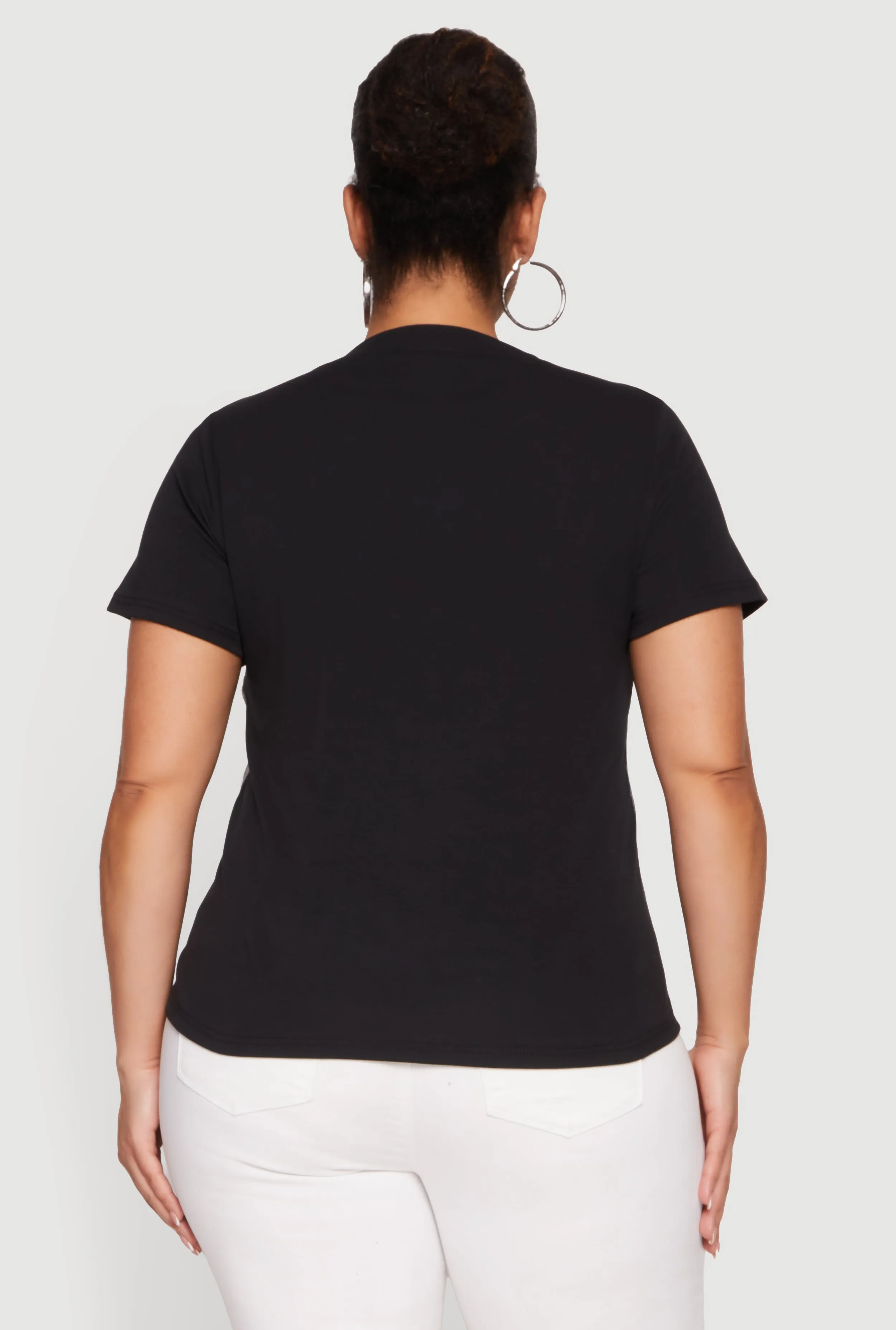 Plus Size Short Sleeve T-Shirt with Lace Cami Overlay sold by Rainbow product image thumbnail 5