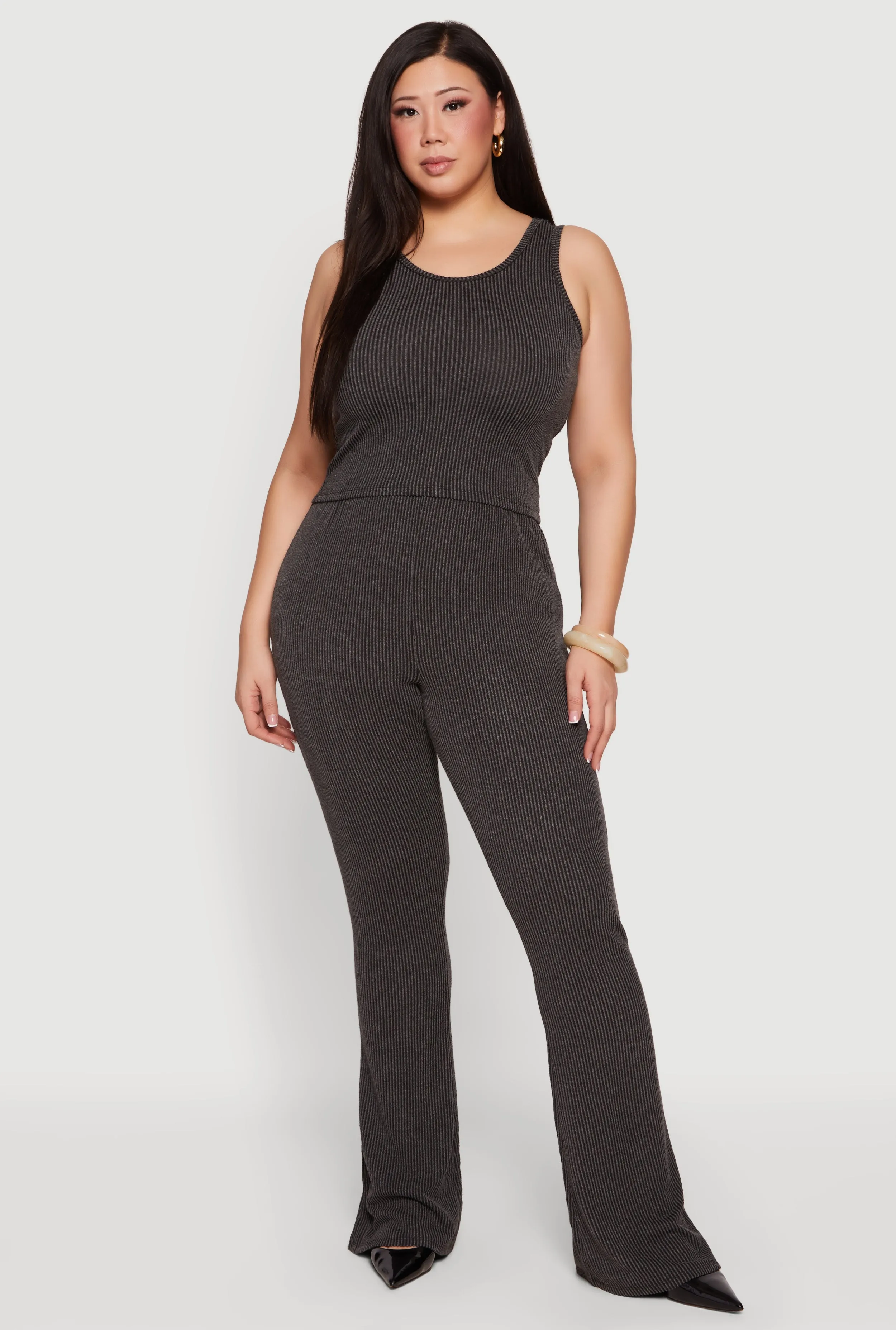 Plus Size Rib Knit Scoop Neck Tank Top sold by Rainbow product image thumbnail 2